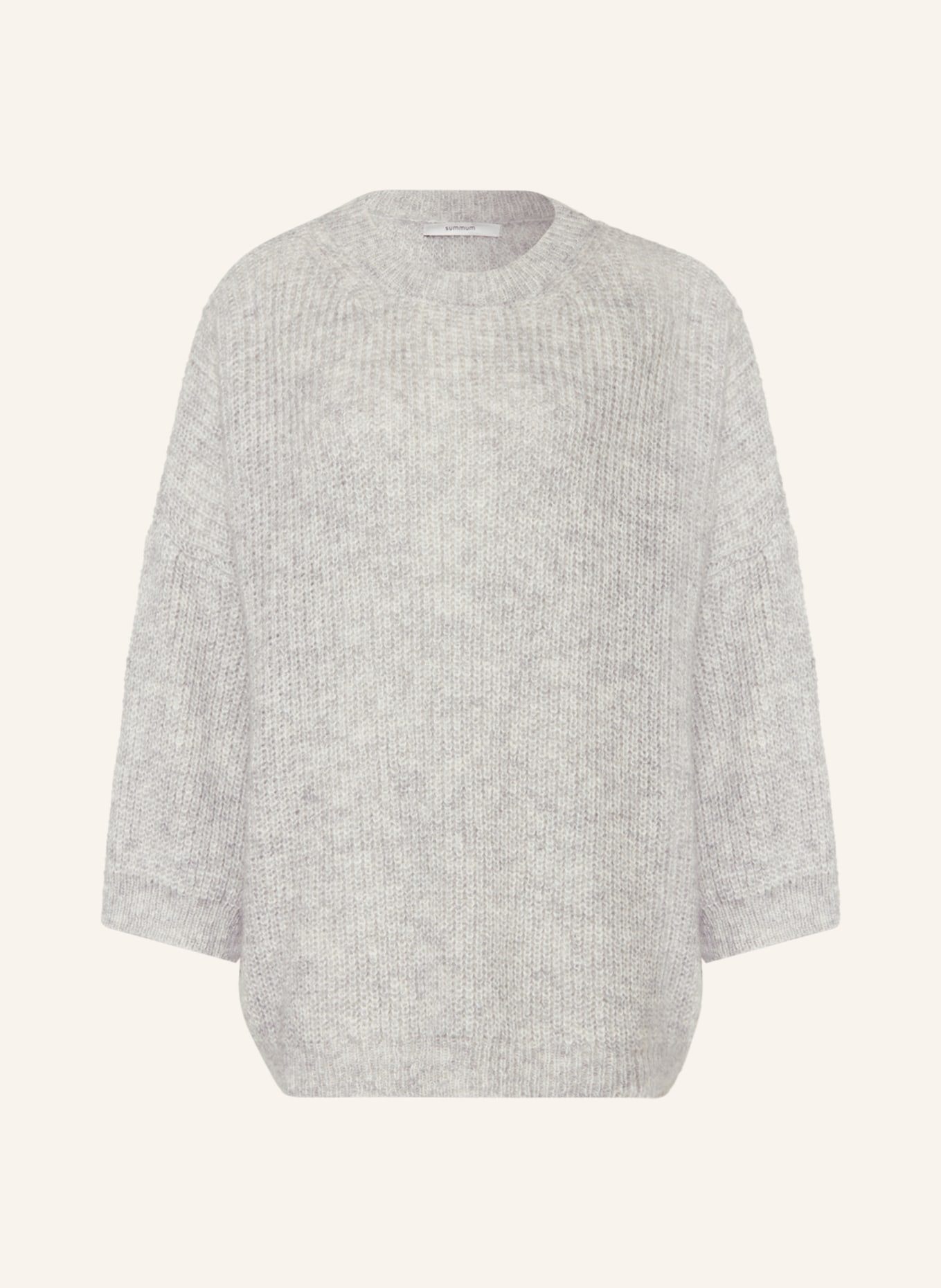 summum woman Sweater with mohair and 3/4 sleeves, Color: LIGHT GRAY (Image 1)