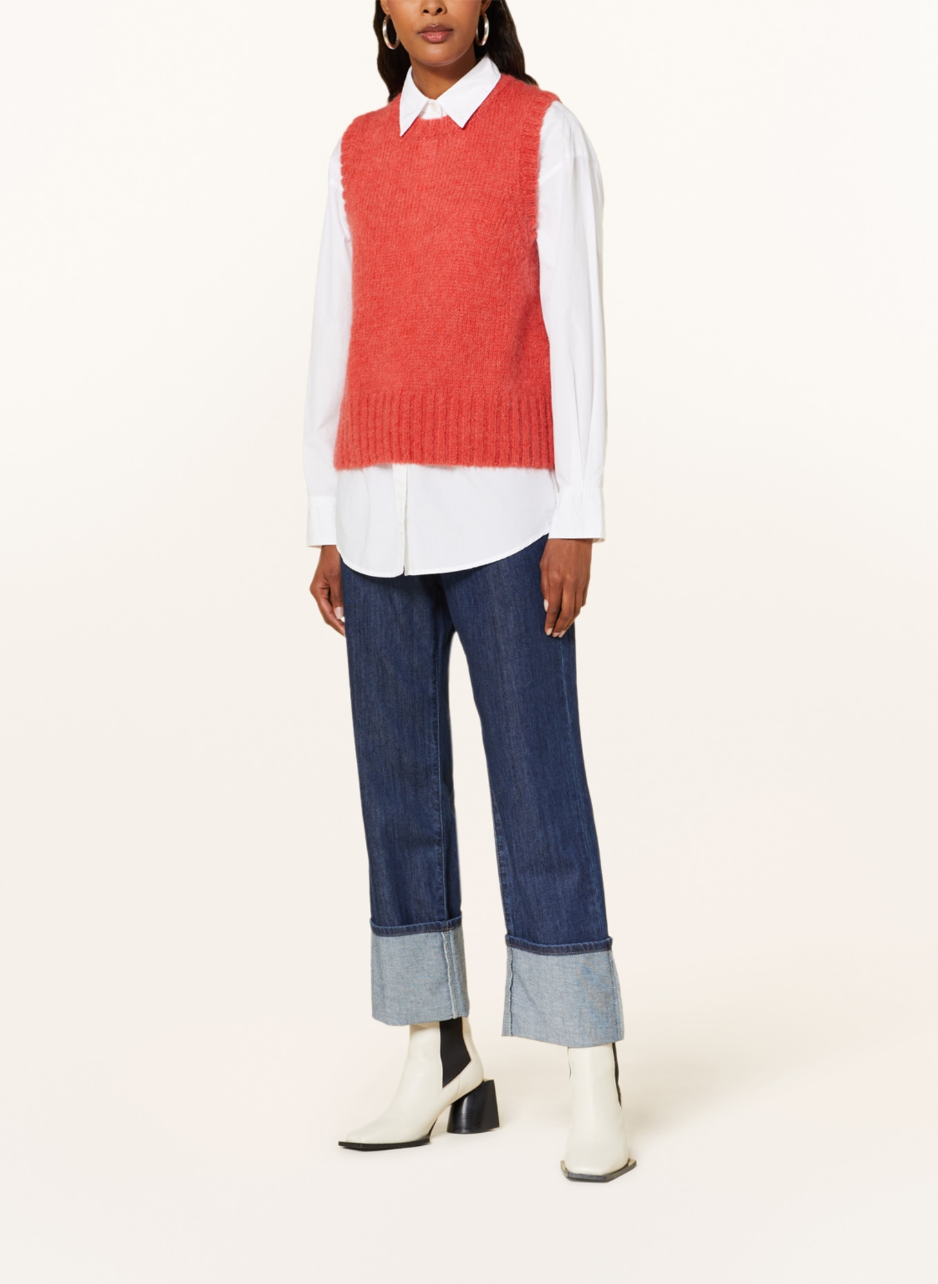 summum woman Sweater vest with mohair, Color: RED (Image 2)