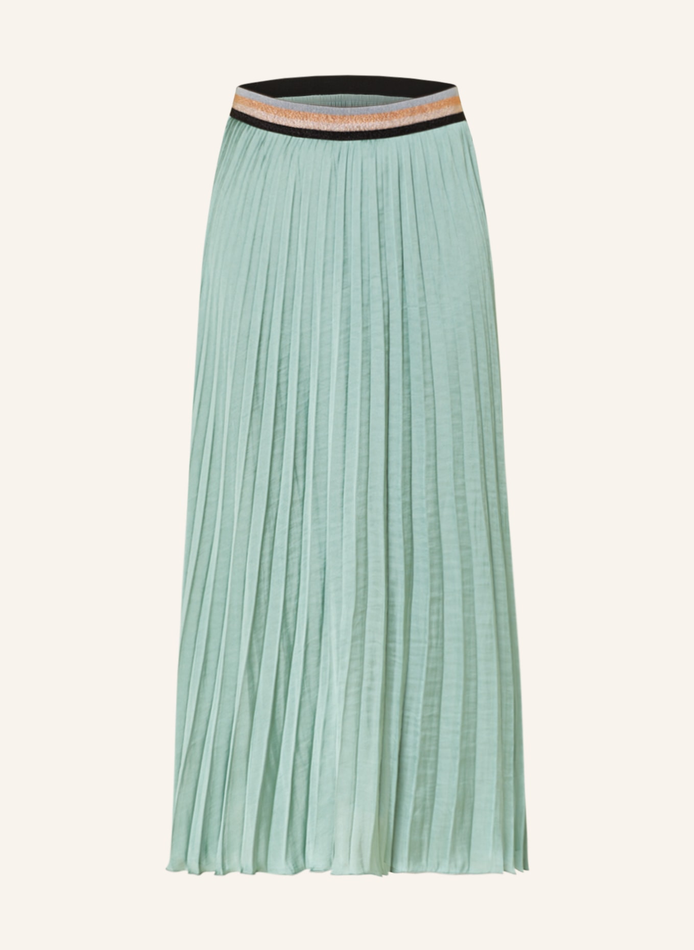 summum woman Pleated skirt with glitter thread, Color: LIGHT GREEN (Image 1)