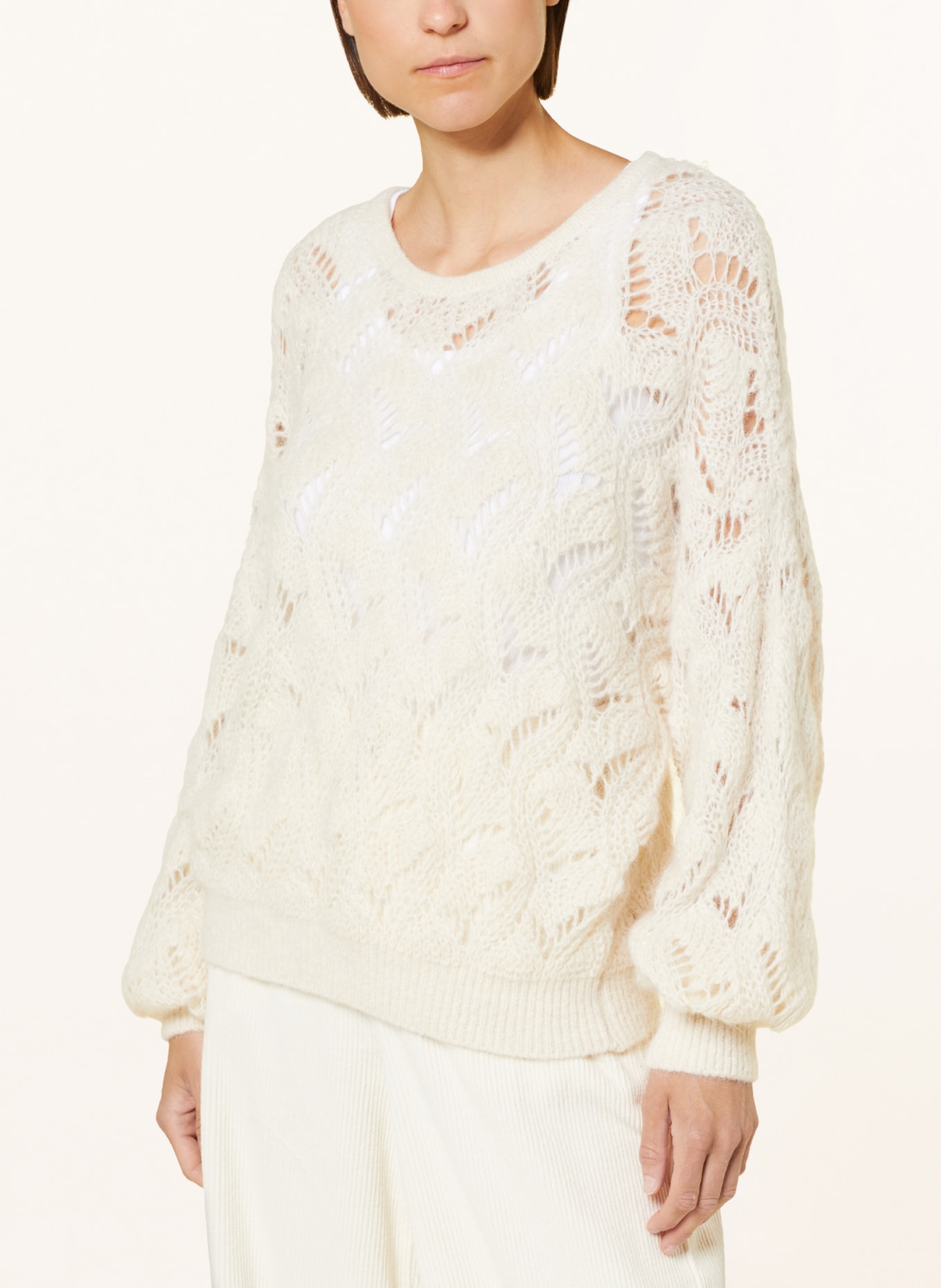 summum woman Sweater with alpaca, Color: CREAM (Image 4)