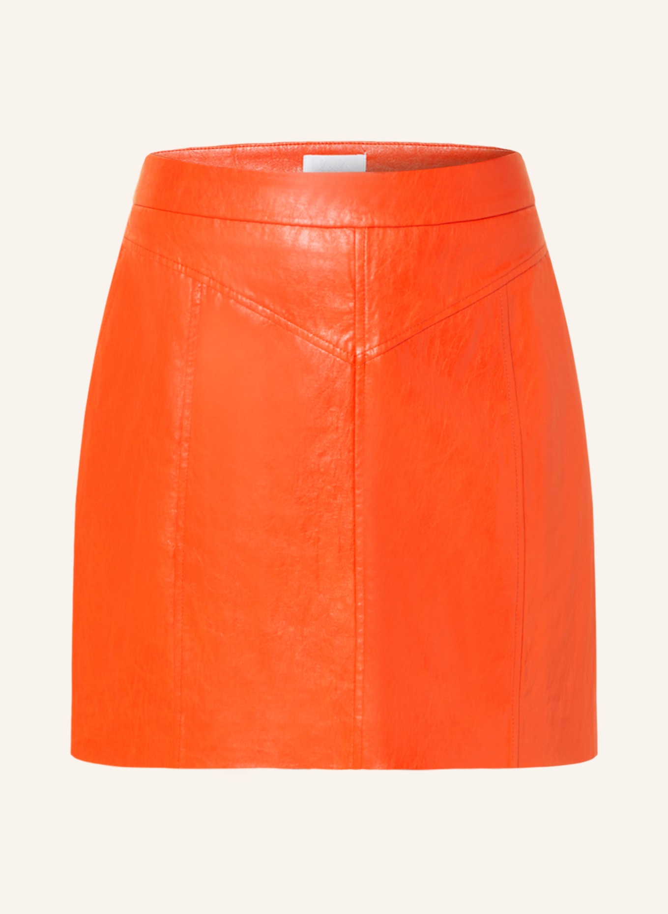 Lala Berlin Skirt SKYLA in leather look, Color: ORANGE (Image 1)