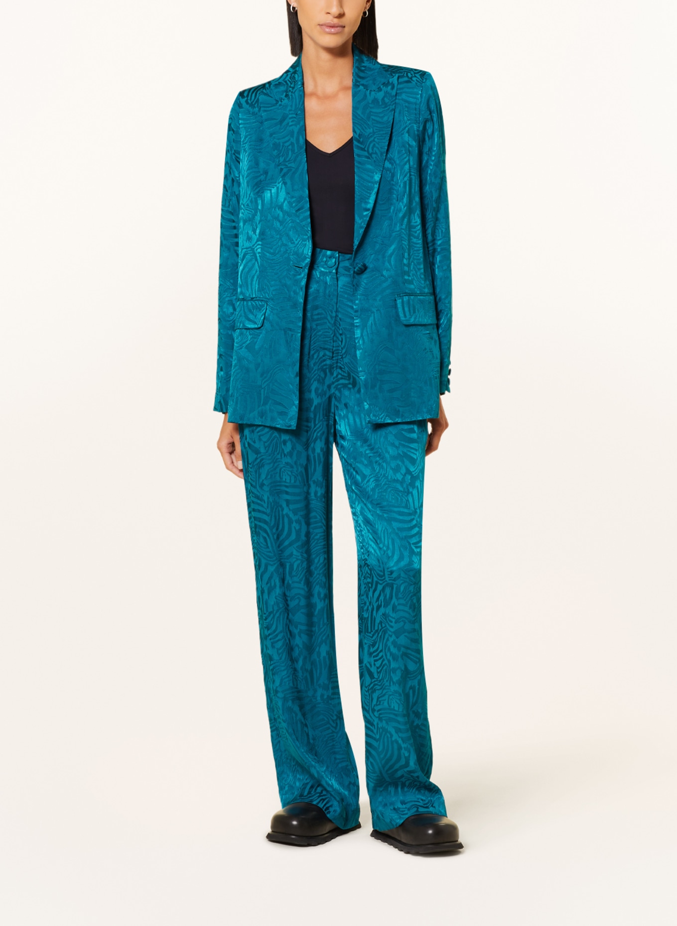 MRS & HUGS Jacquard blazer, Color: TEAL (Image 2)