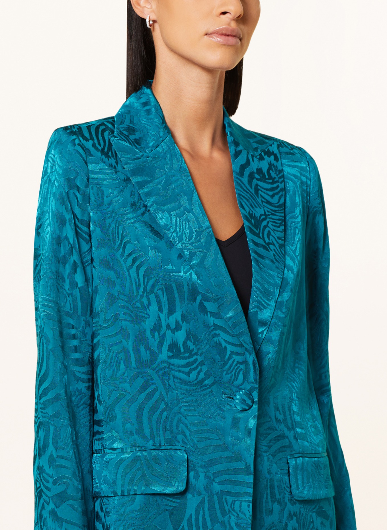 MRS & HUGS Jacquard blazer, Color: TEAL (Image 4)