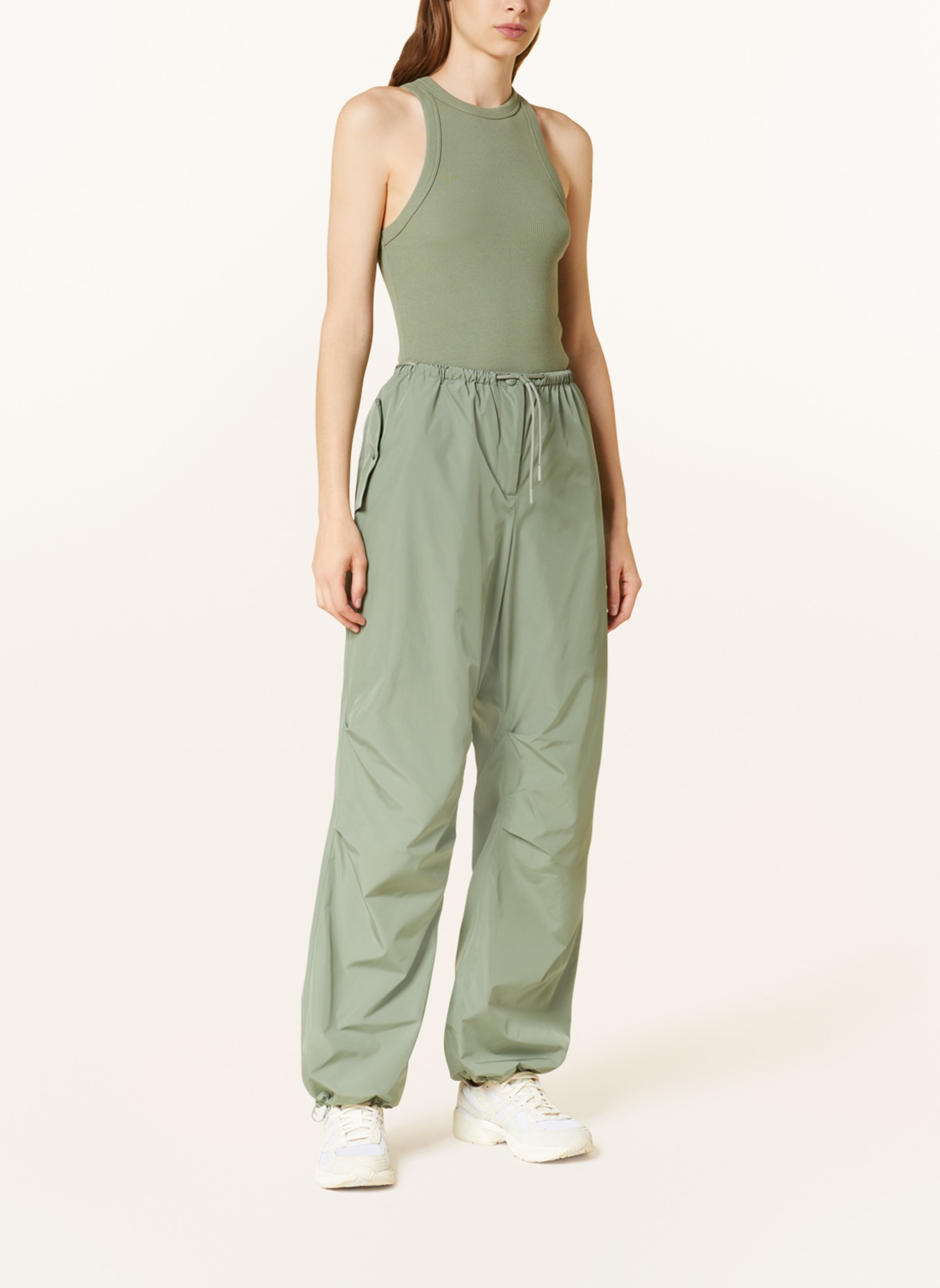 ANINE BING Trousers REID in jogger style, Color: GREEN (Image 2)