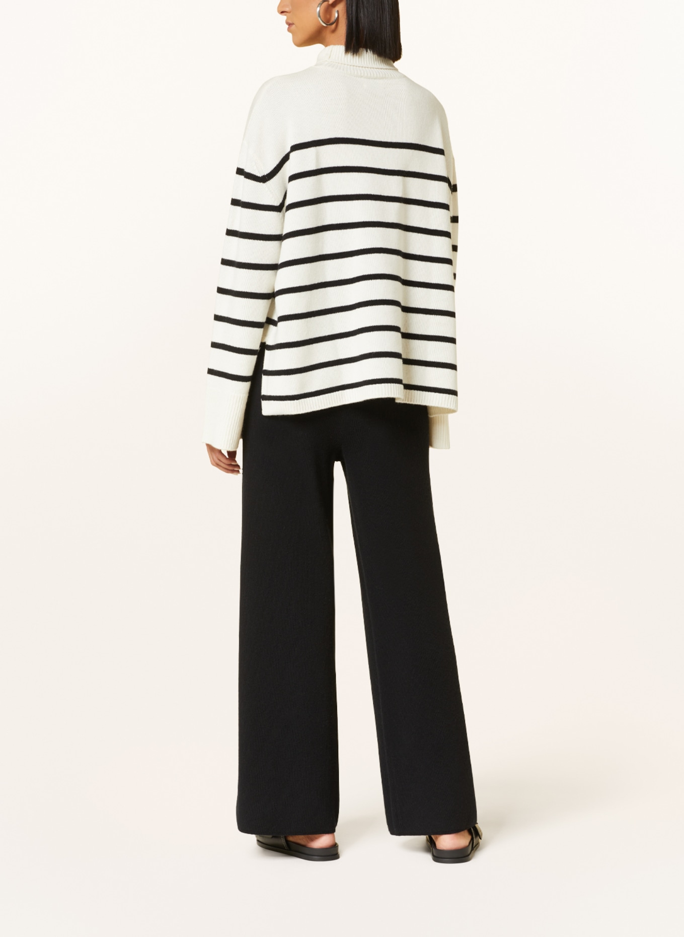 ANINE BING Turtleneck sweater COURTNEY with cashmere, Color: WHITE/ BLACK (Image 3)