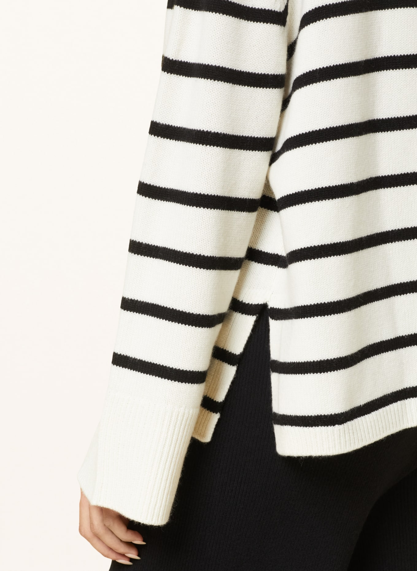 ANINE BING Turtleneck sweater COURTNEY with cashmere, Color: WHITE/ BLACK (Image 5)