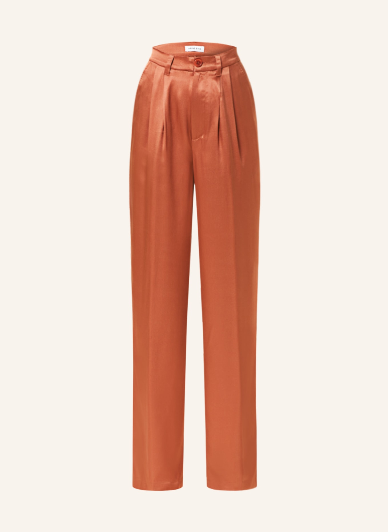 ANINE BING Wide leg trousers CARRIE in silk, Color: RED (Image 1)