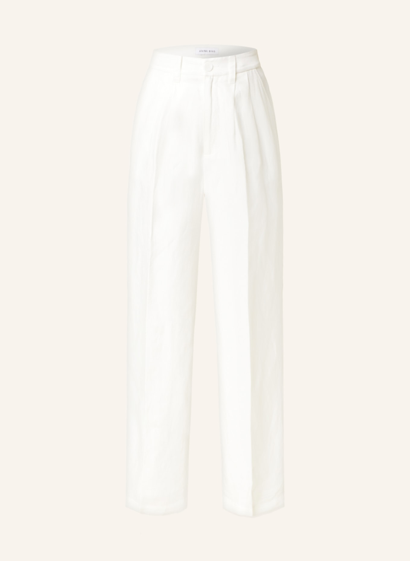 ANINE BING Wide leg trousers CARRIE with linen, Color: CREAM (Image 1)
