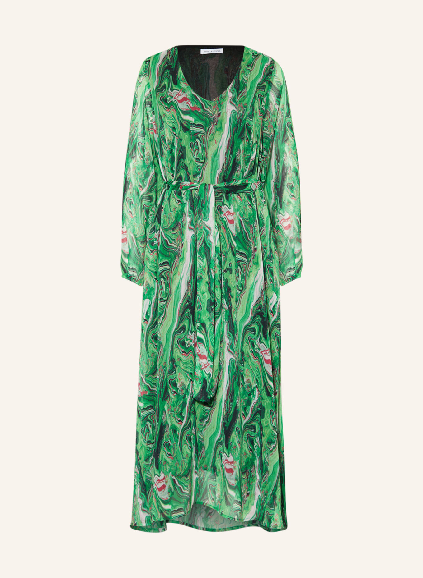 MRS & HUGS Dress, Color: GREEN/ NEON GREEN/ LIGHT PURPLE (Image 1)