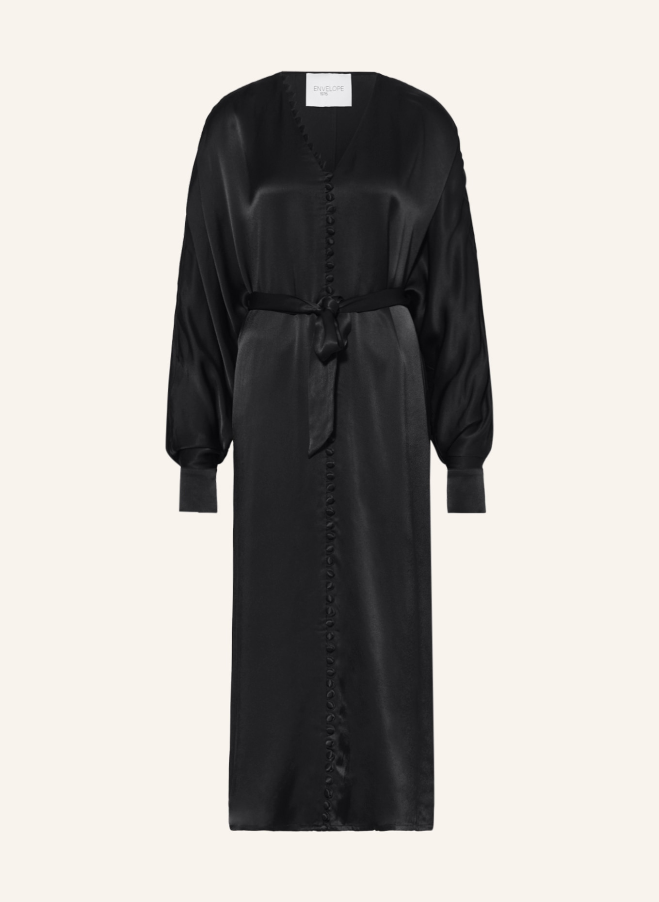 ENVELOPE 1976 Satin dress CANNES, Color: BLACK (Image 1)