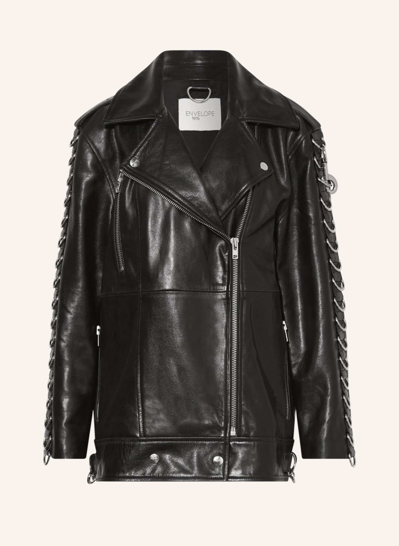 ENVELOPE 1976 Leather jacket STONE, Color: BLACK (Image 1)