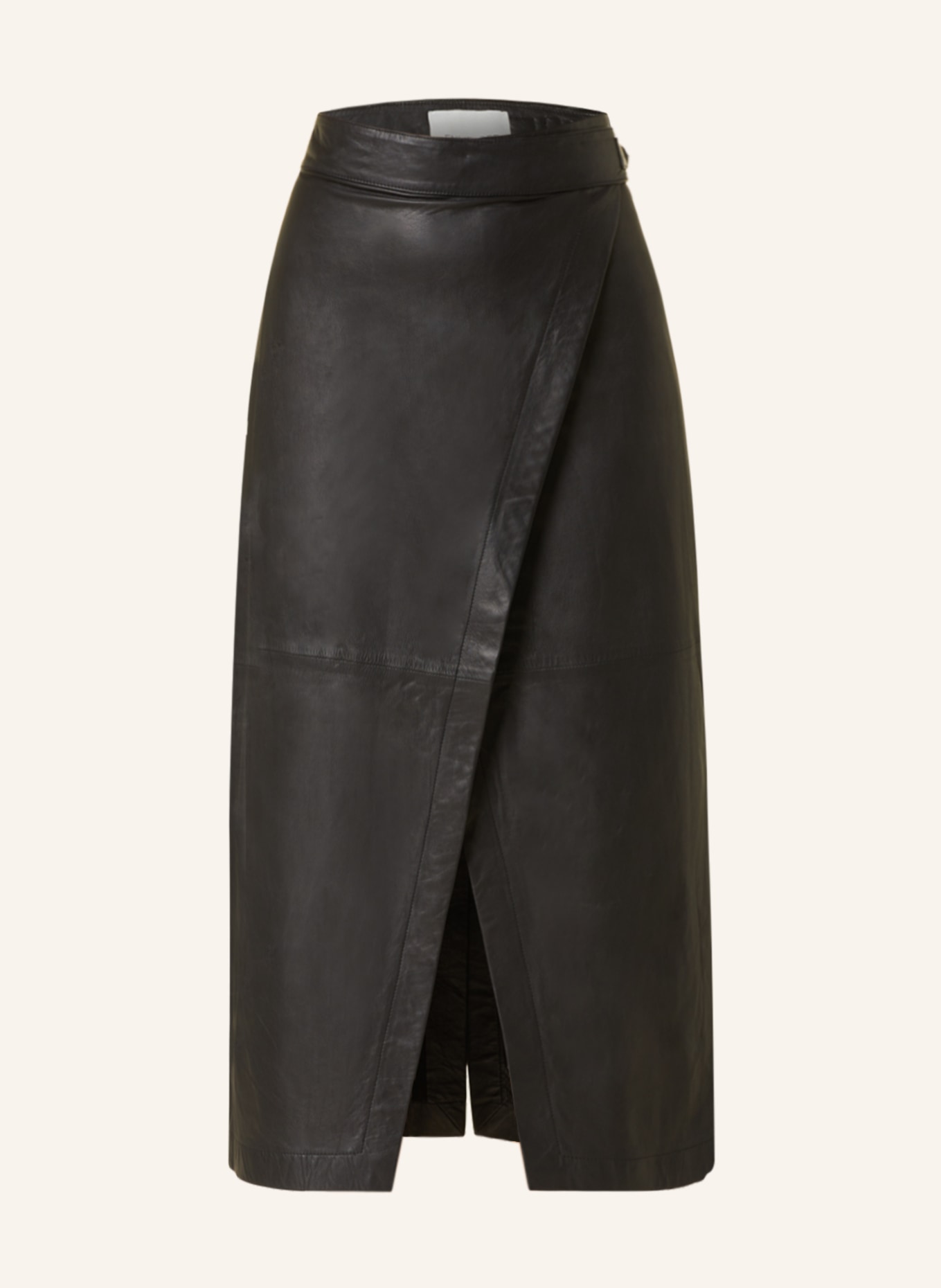 ENVELOPE 1976 Wrap skirt BOLT made of leather, Color: BLACK (Image 1)