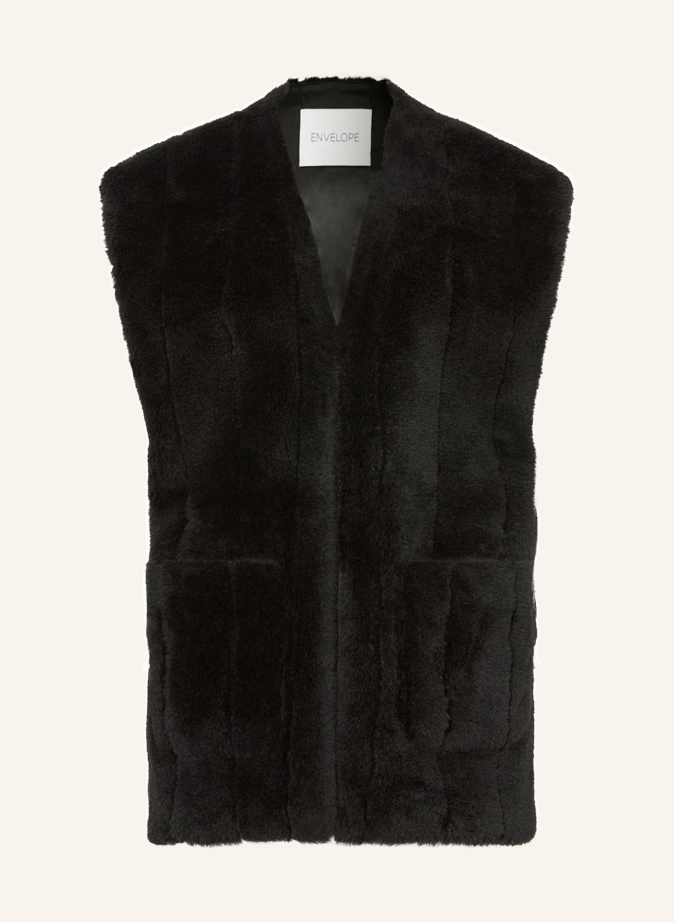 ENVELOPE 1976 Vest TINN made of faux fur, Color: BLACK (Image 1)