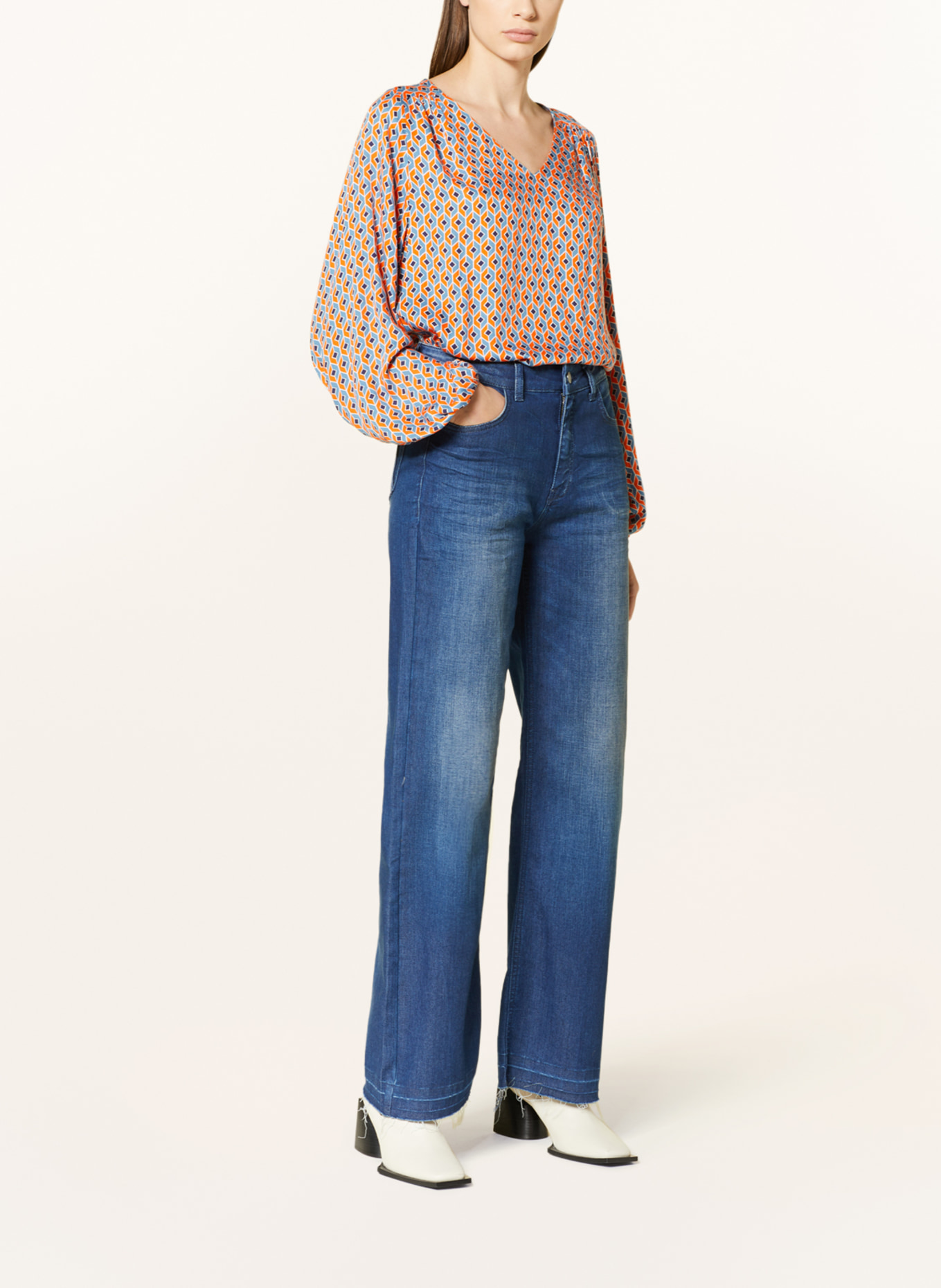 Smith & Soul Shirt blouse, Color: ORANGE/ BLUE (Image 2)