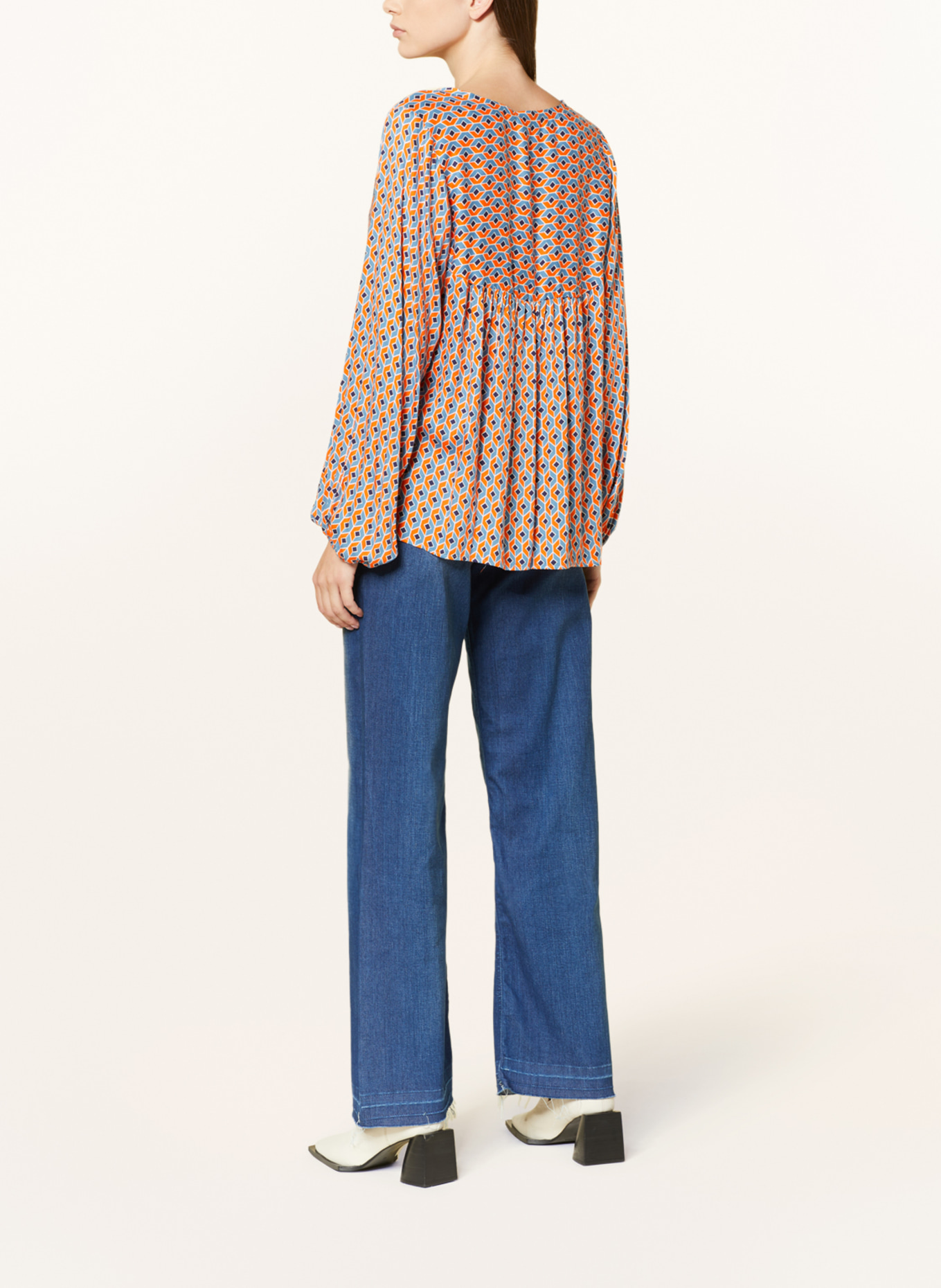 Smith & Soul Shirt blouse, Color: ORANGE/ BLUE (Image 3)