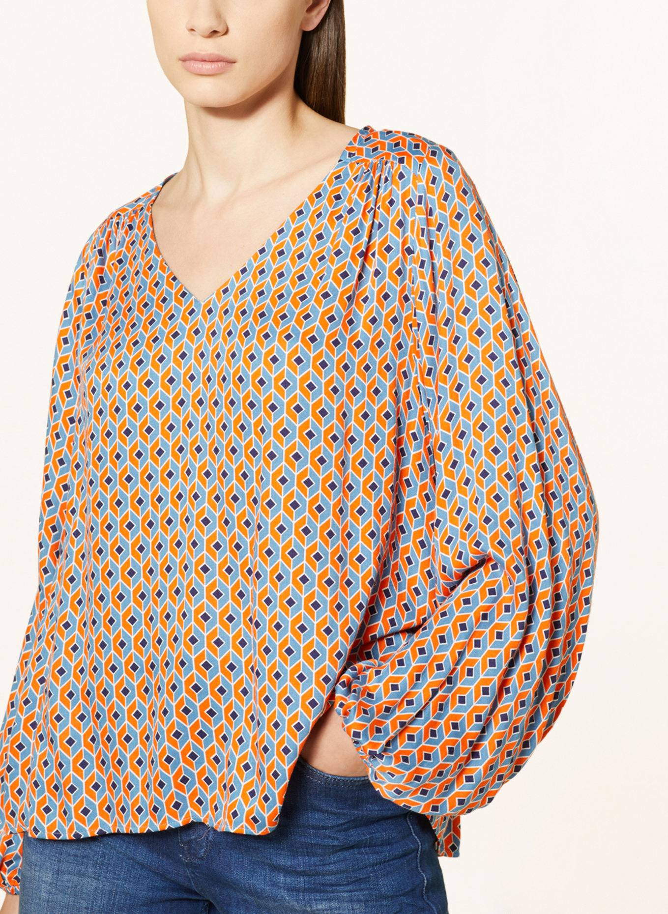 Smith & Soul Shirt blouse, Color: ORANGE/ BLUE (Image 4)