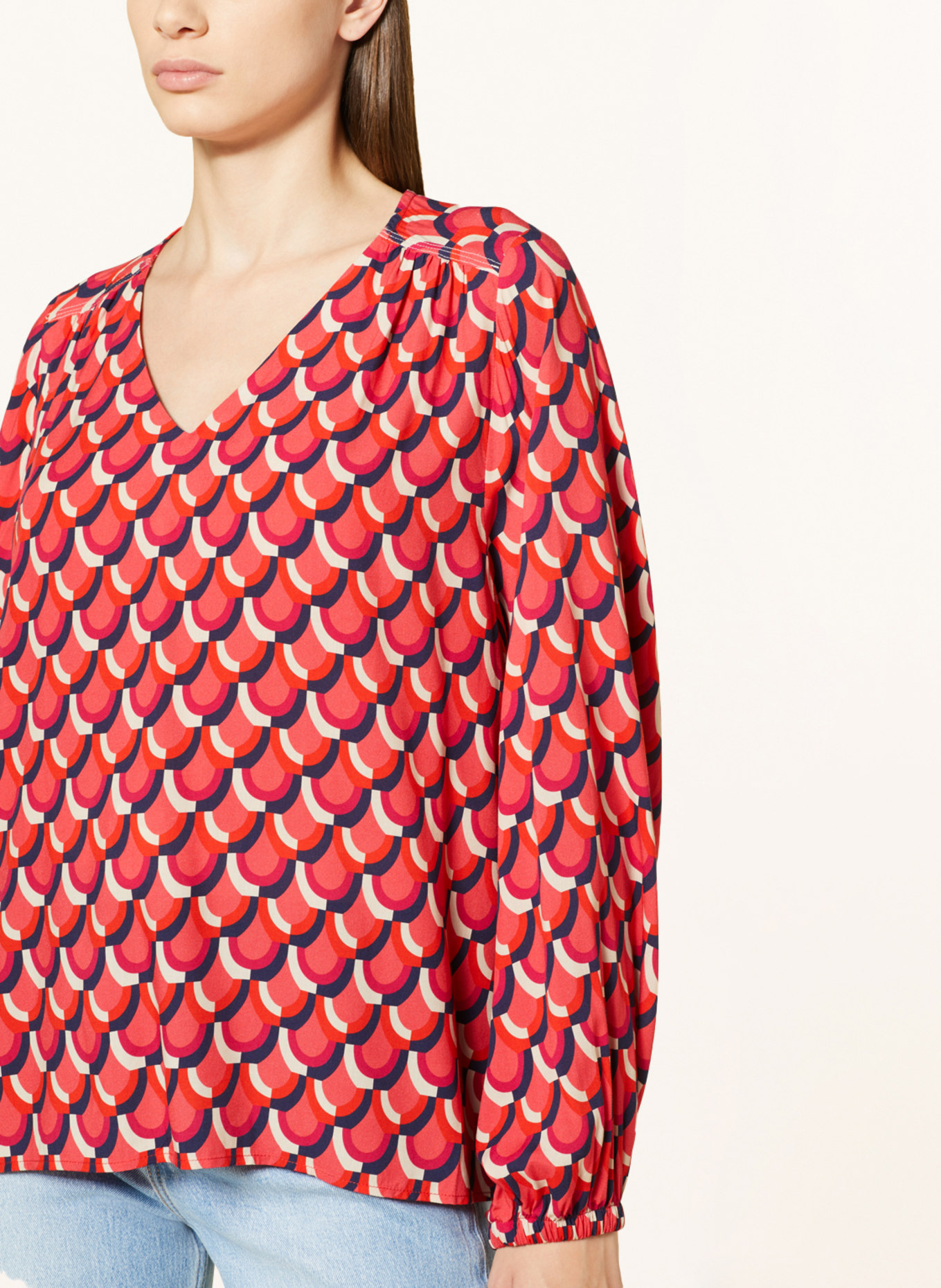 Smith & Soul Shirt blouse, Color: RED/ DARK BLUE (Image 4)