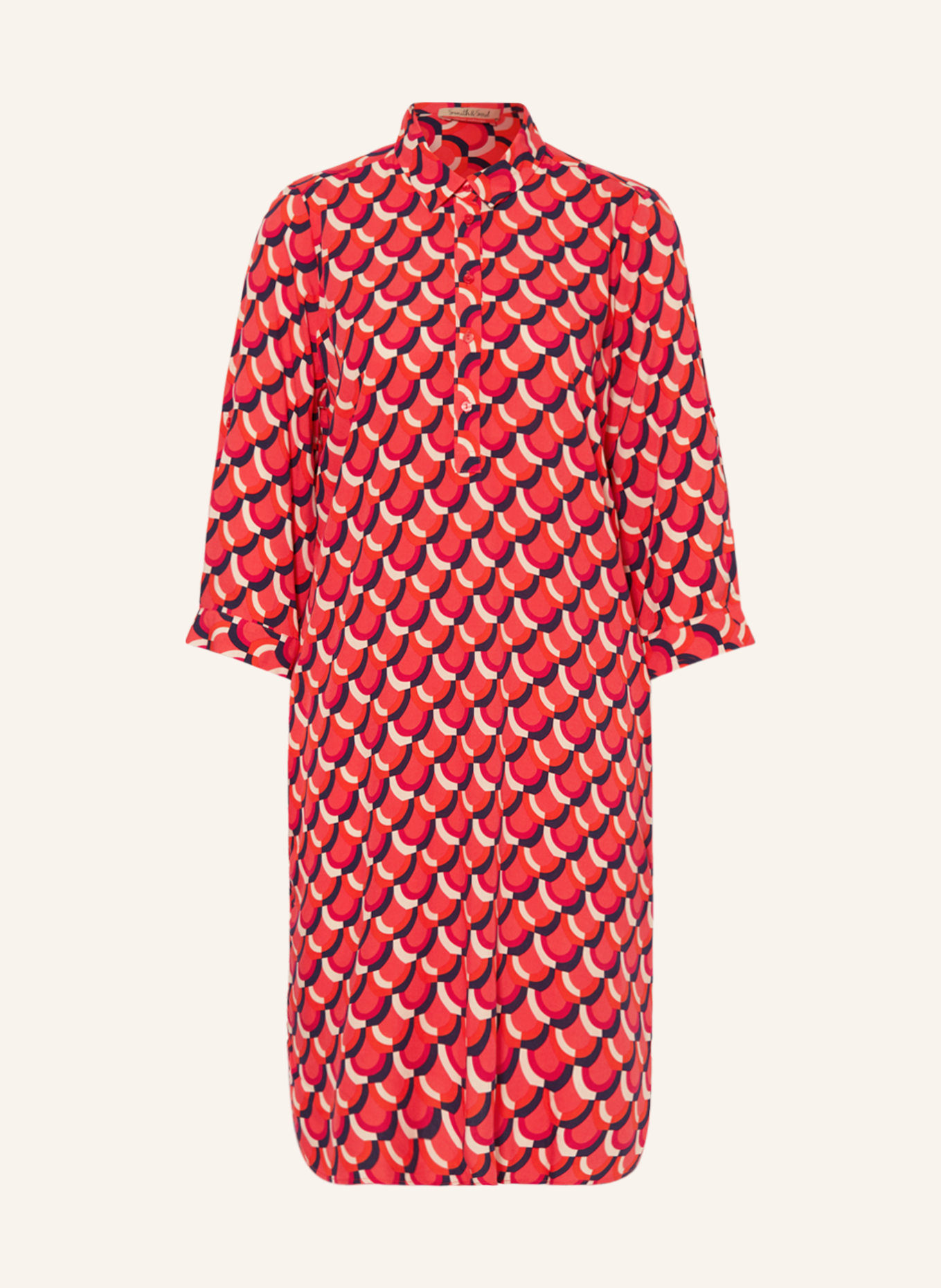 Smith & Soul Kleid mit 3/4-Arm, Farbe: ROT/ FUCHSIA/ DUNKELBLAU (Bild 1)