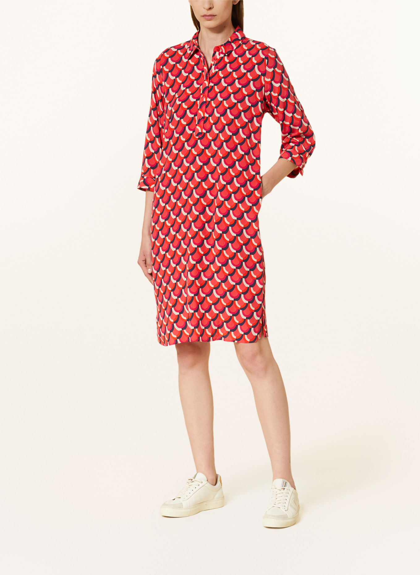 Smith & Soul Dress with 3/4 sleeves, Color: RED/ FUCHSIA/ DARK BLUE (Image 2)