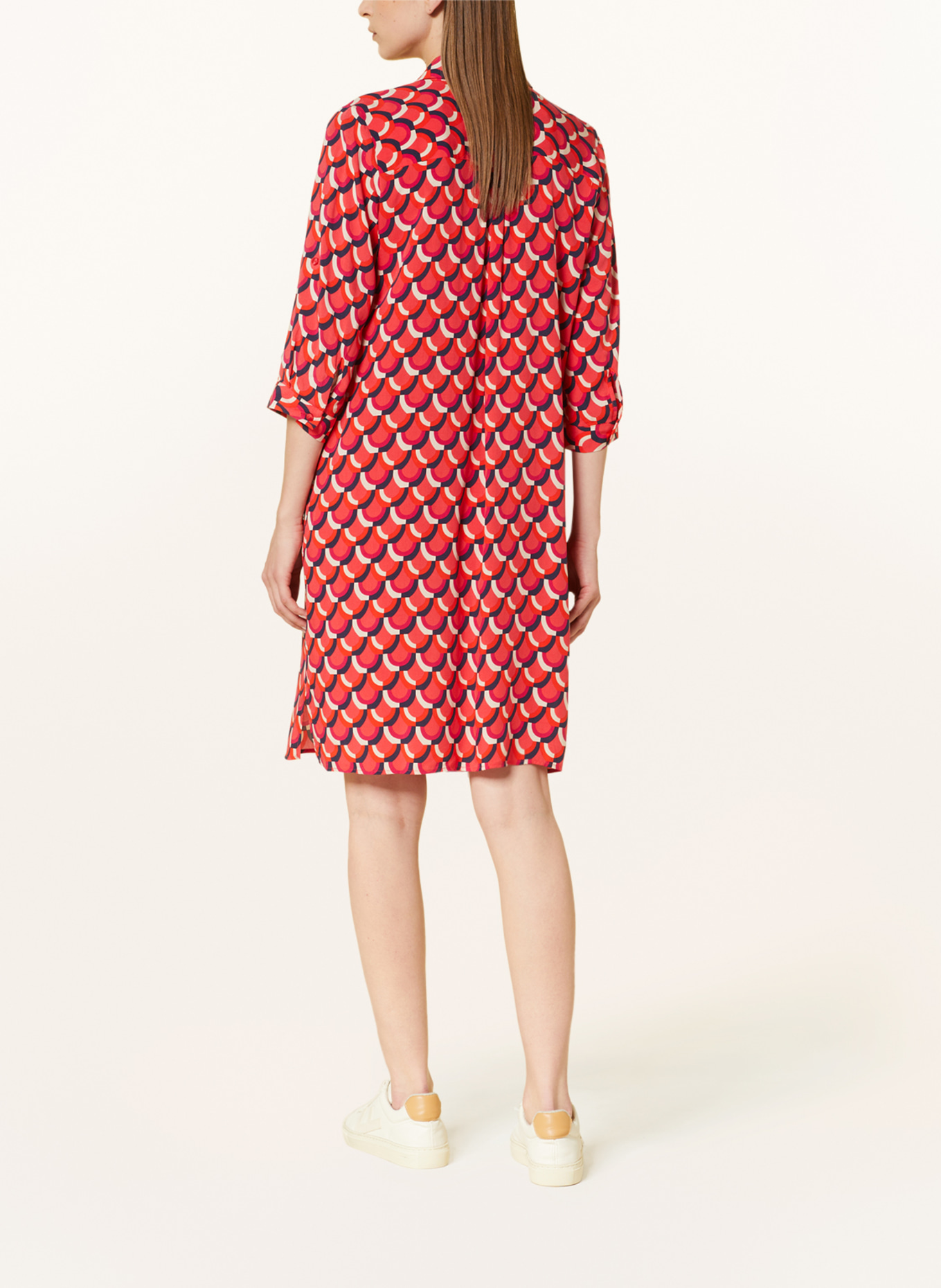 Smith & Soul Dress with 3/4 sleeves, Color: RED/ FUCHSIA/ DARK BLUE (Image 3)