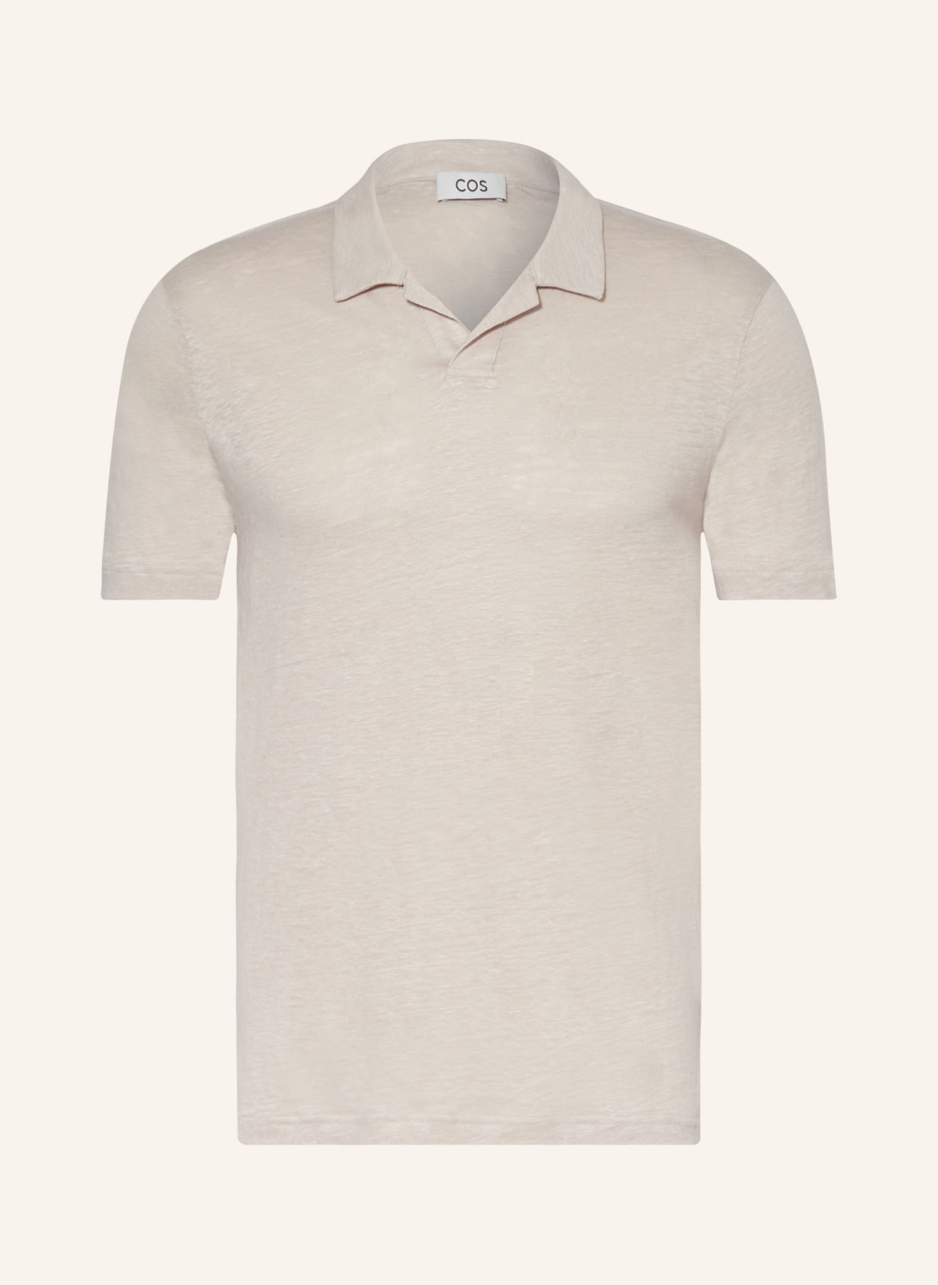 COS Linen polo shirt regular fit, Color: BEIGE (Image 1)