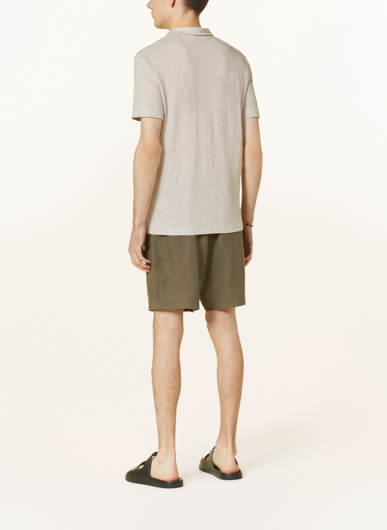 COS Linen polo shirt regular fit, Color: BEIGE (Image 3)