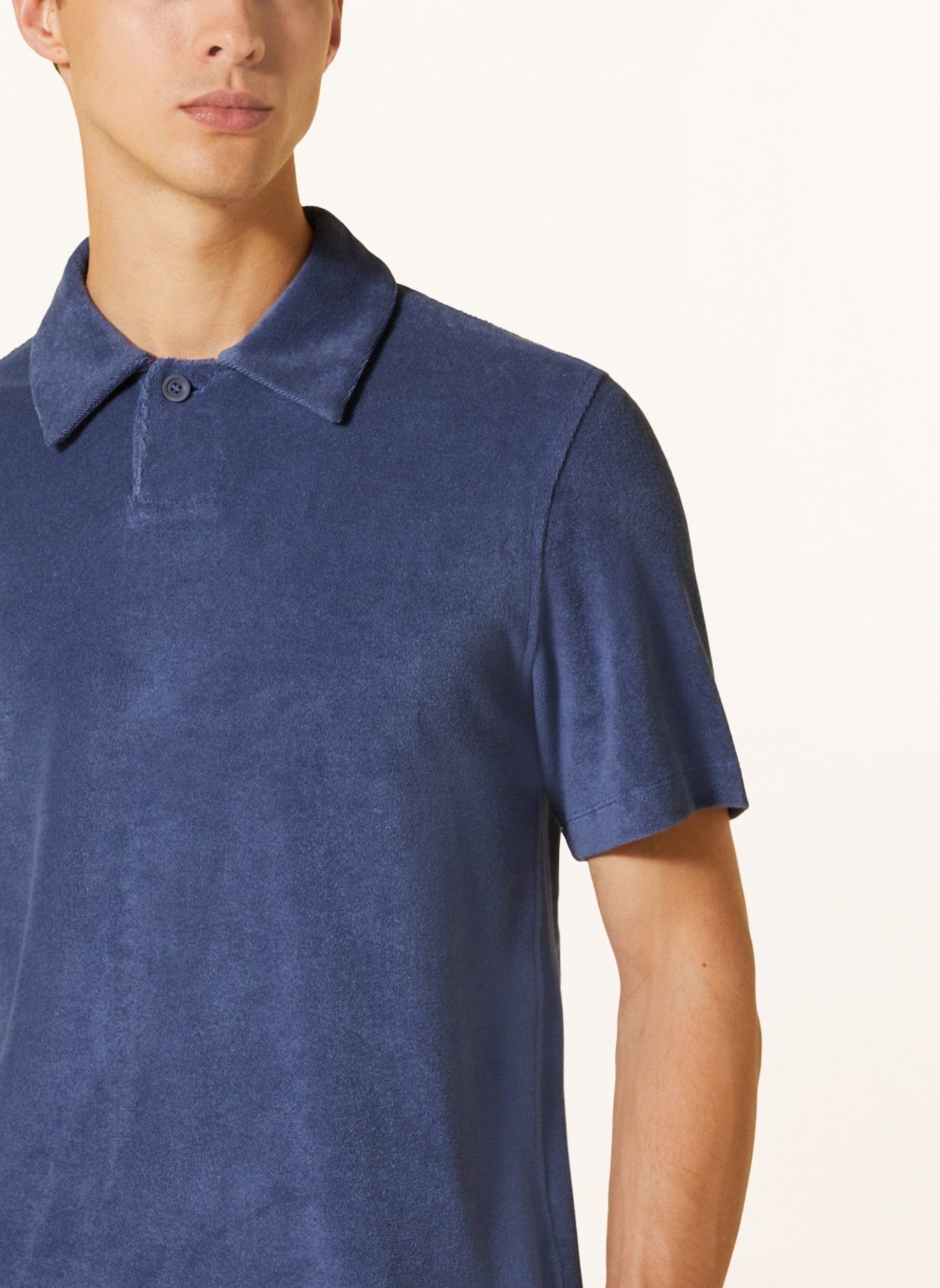 COS Terry cloth polo shirt regular fit, Color: BLUE (Image 4)