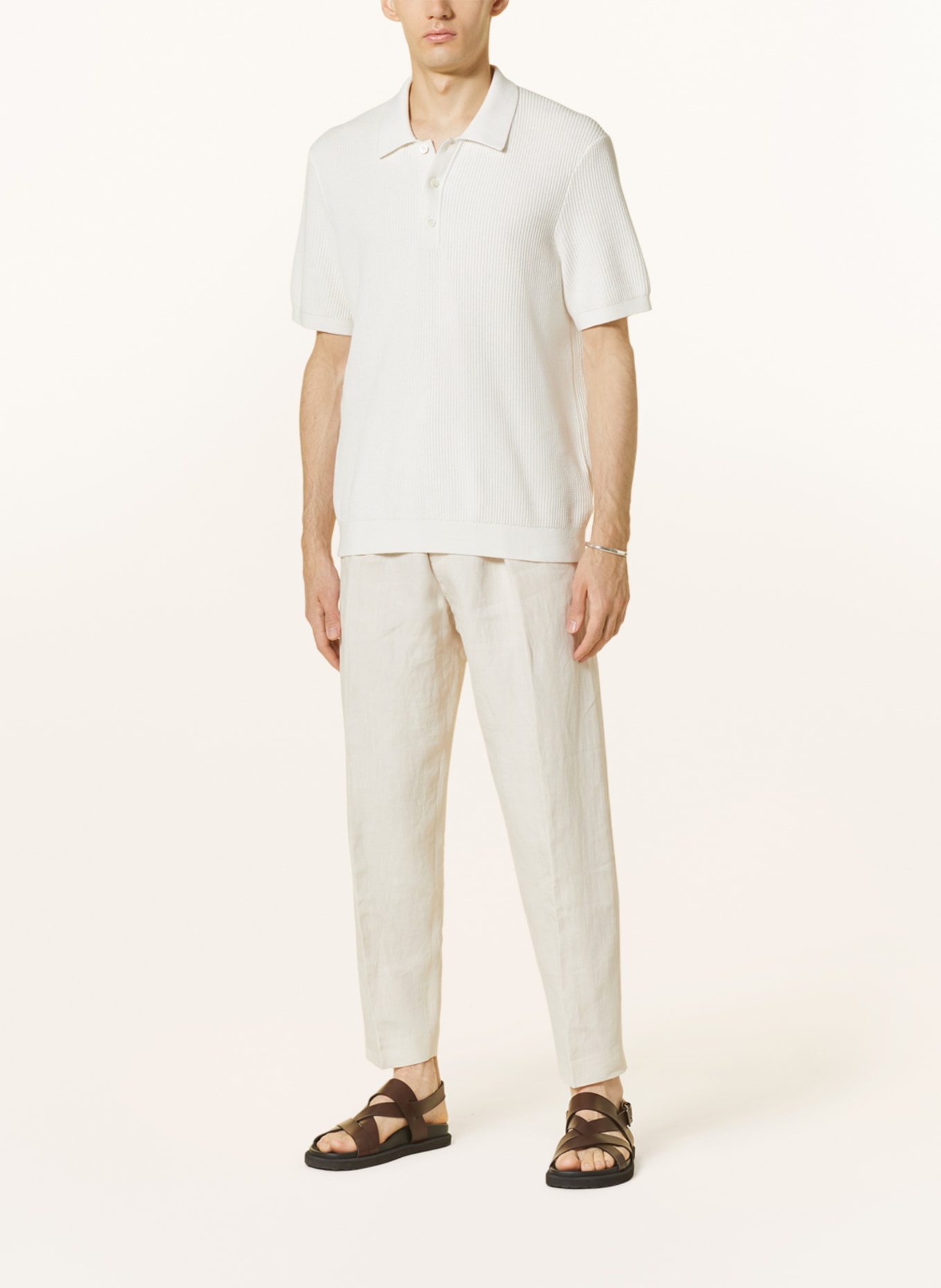 COS Linen trousers slim fit, Color: 001 BEIGE DUSTY LIGHT (Image 2)