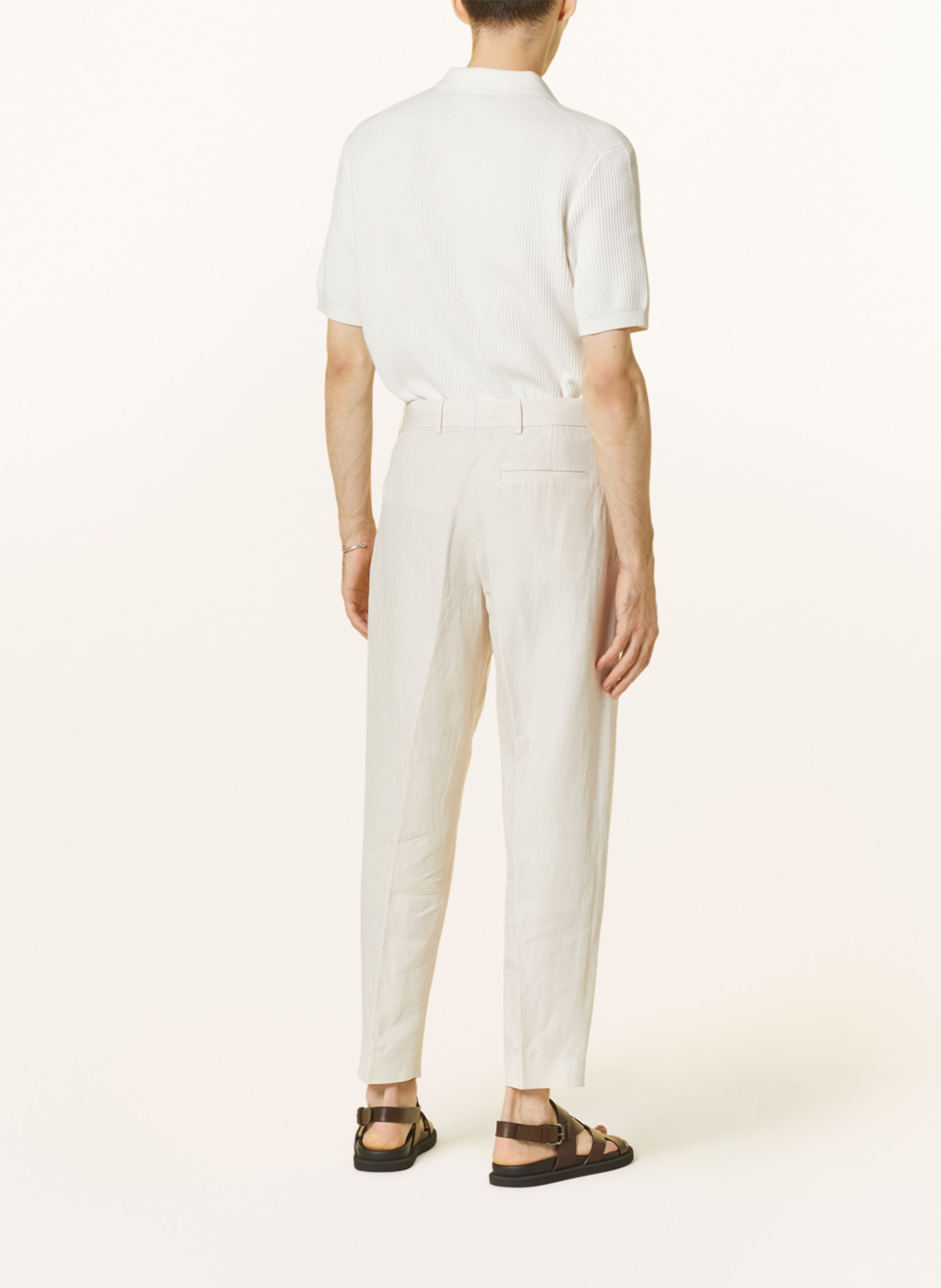 COS Linen trousers slim fit, Color: 001 BEIGE DUSTY LIGHT (Image 3)
