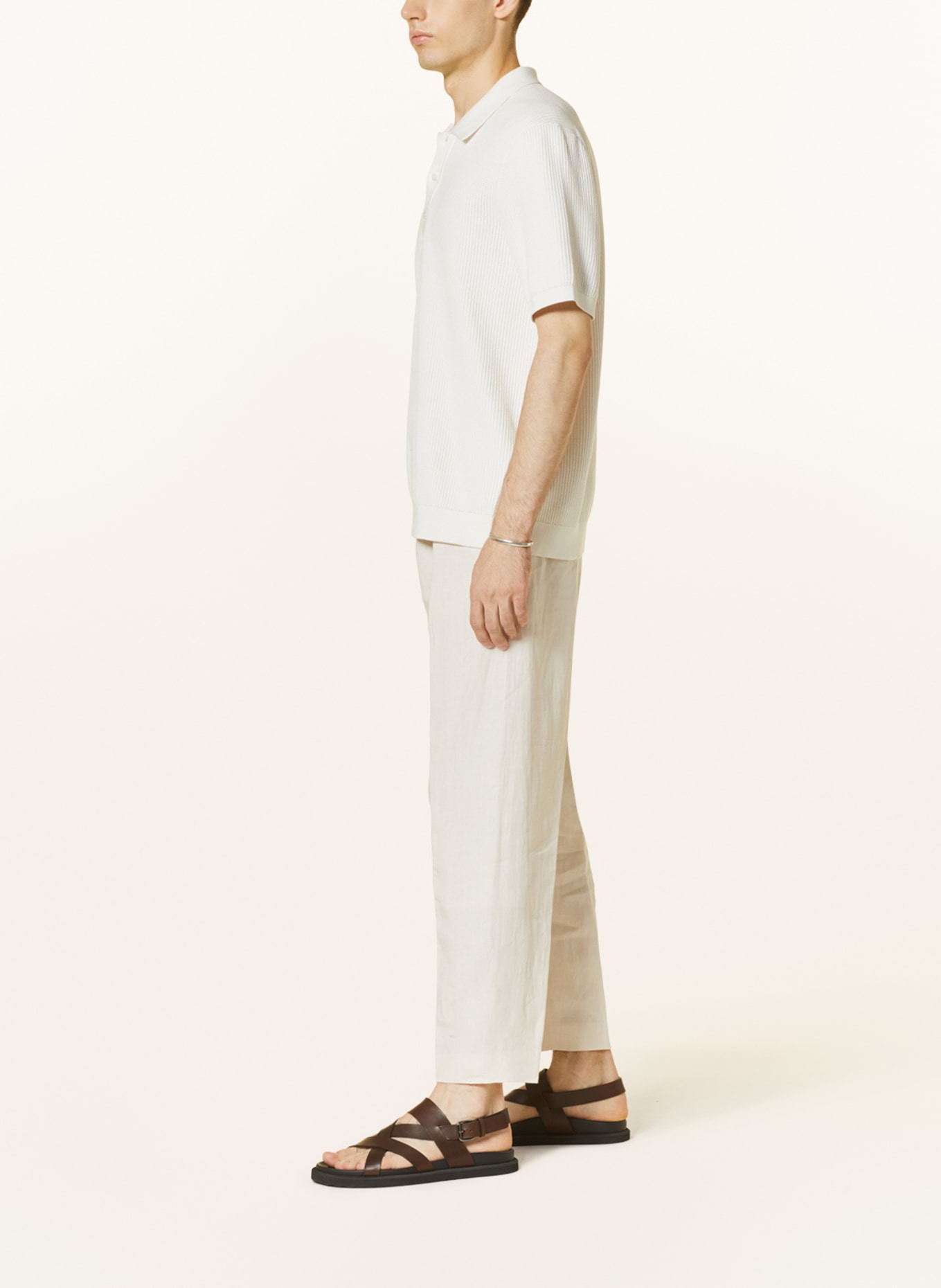 COS Linen trousers slim fit, Color: 001 BEIGE DUSTY LIGHT (Image 4)
