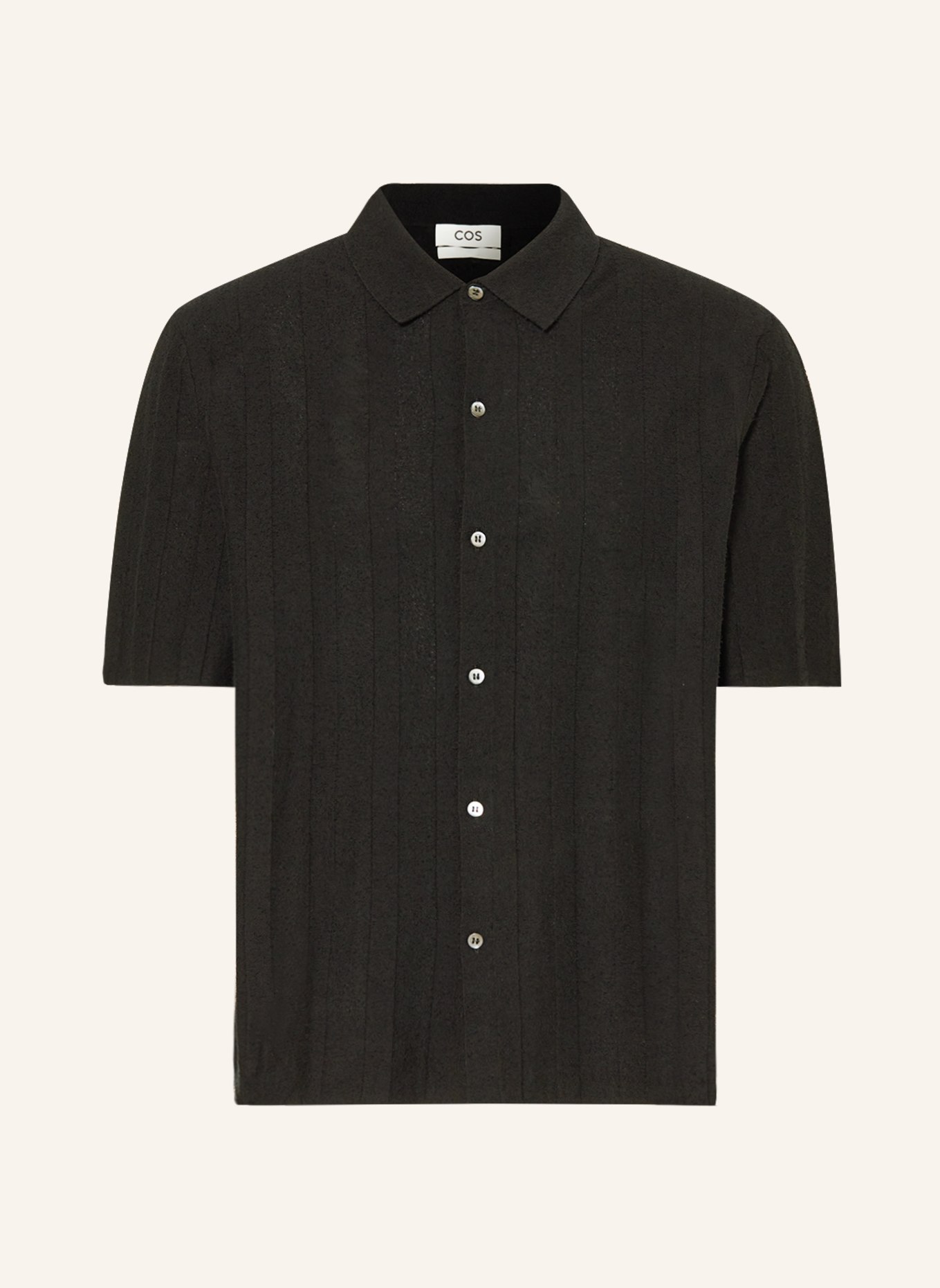 COS Short sleeve shirt relaxed fit, Color: BLACK (Image 1)