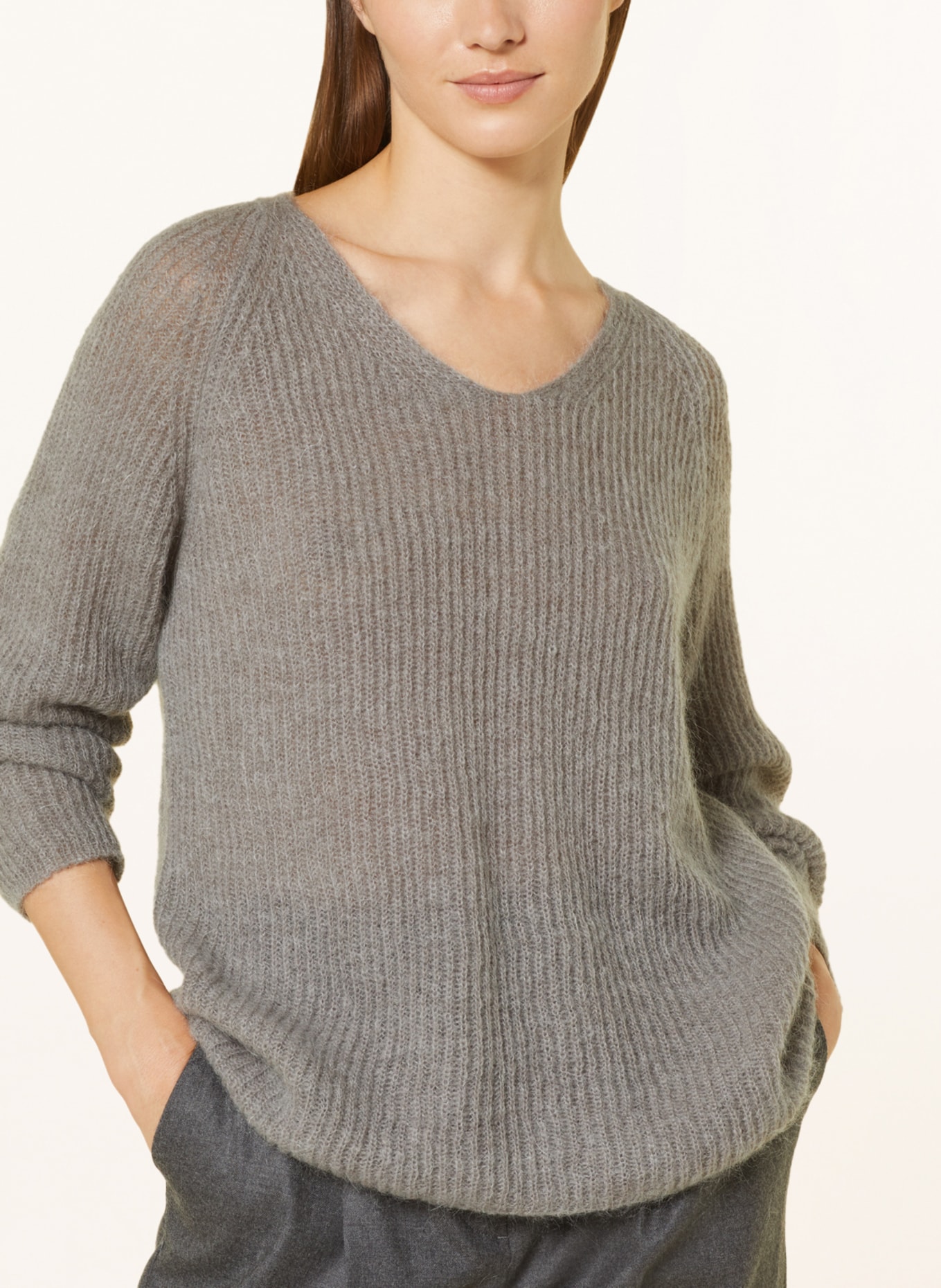 MaxMara LEISURE Sweater WASER with mohair, Color: LIGHT GRAY (Image 4)