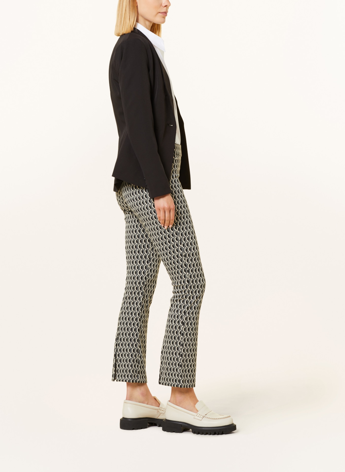 BRAX Knit trousers MALOU S, Color: GRAY/ BLACK/ WHITE (Image 4)