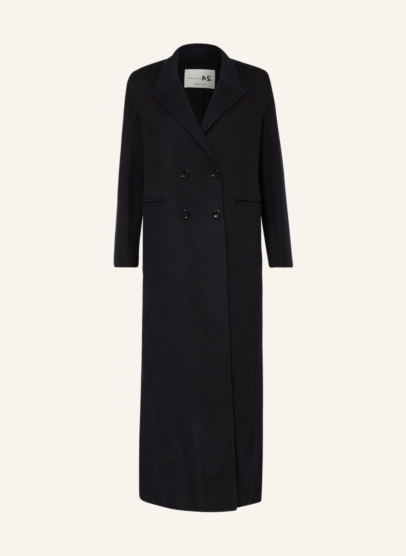 manzoni 24 Wool coat with cashmere, Color: DARK BLUE (Image 1)