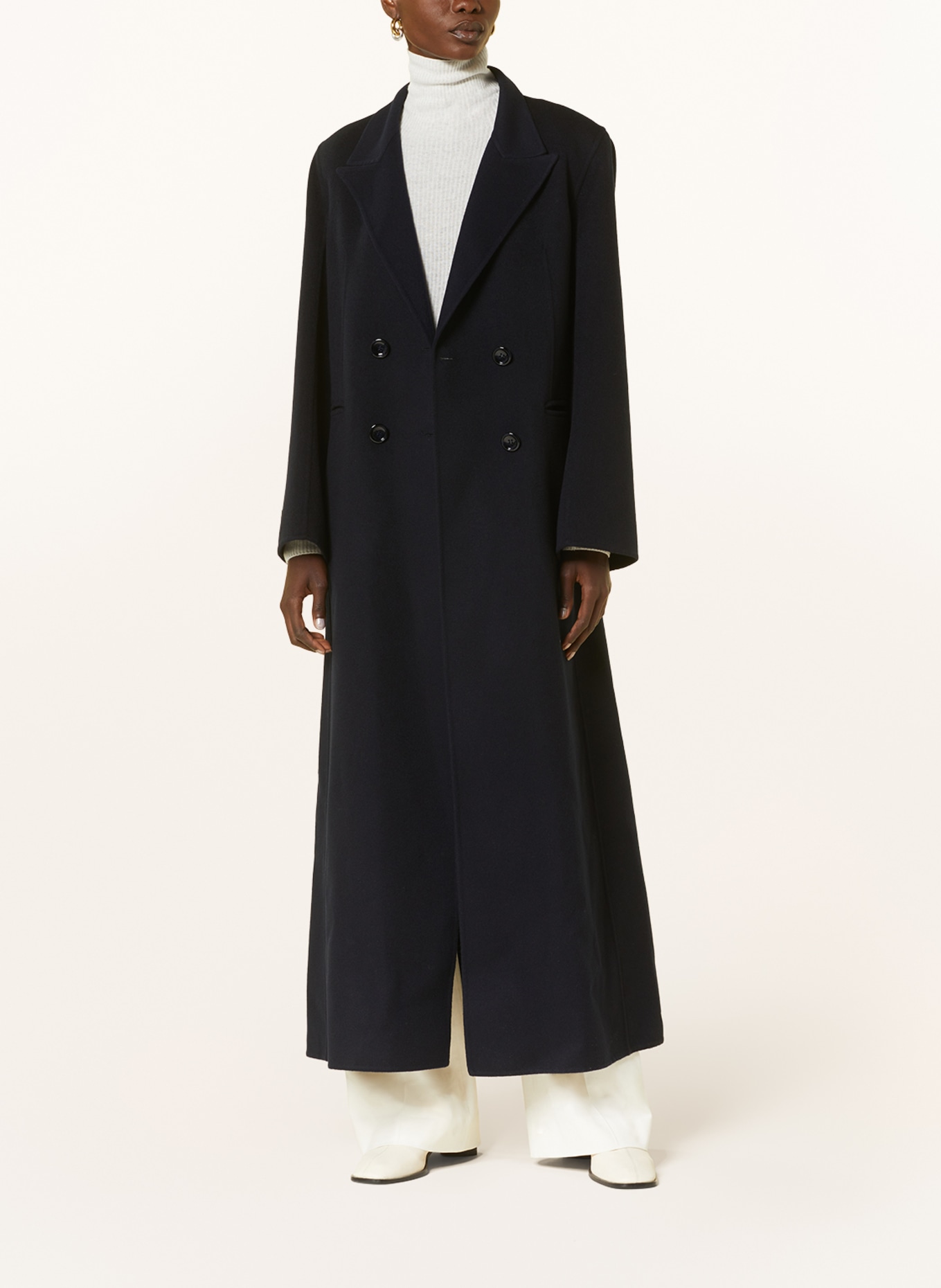 manzoni 24 Wool coat with cashmere, Color: DARK BLUE (Image 2)