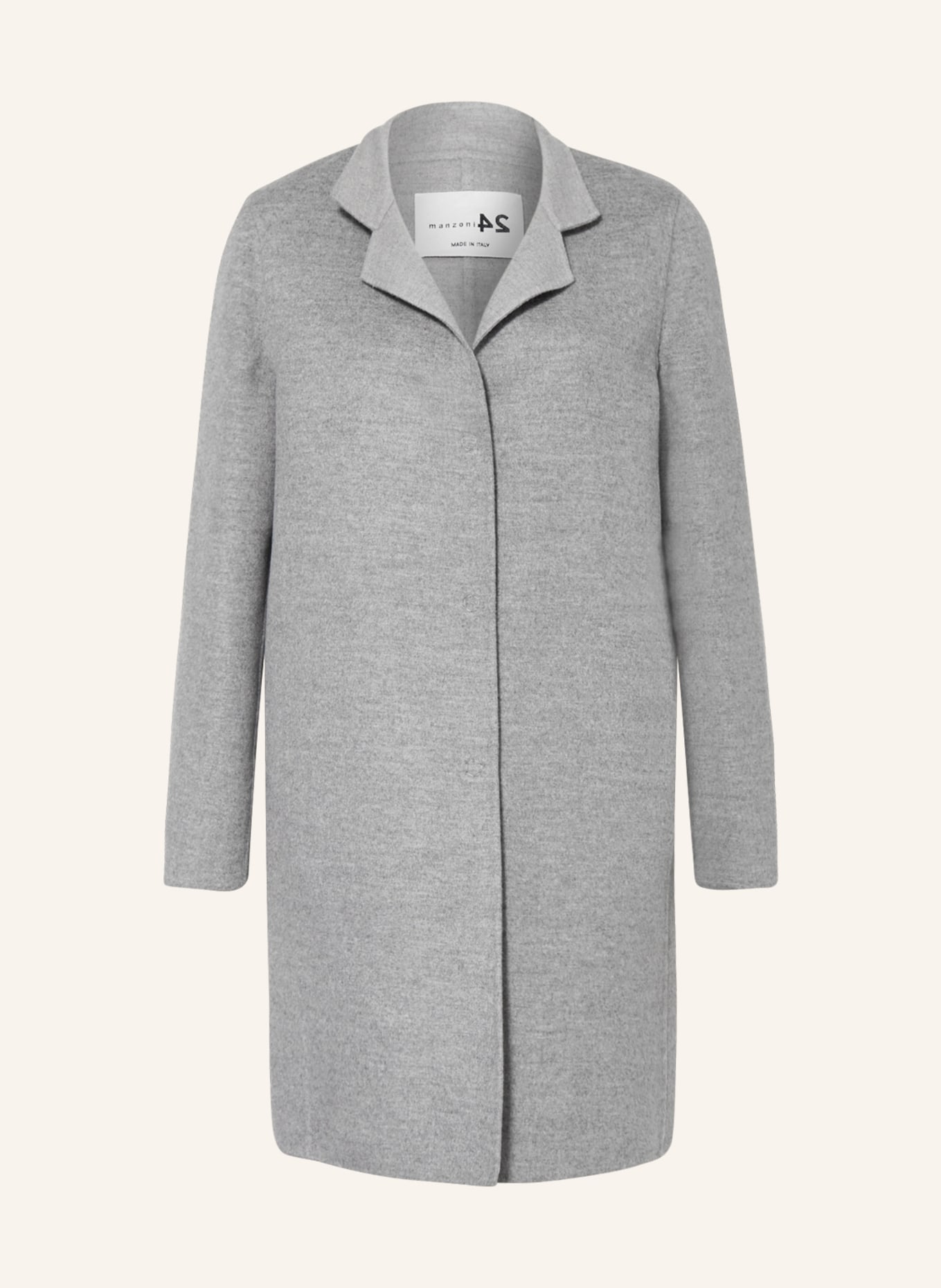 manzoni 24 Wool coat with cashmere, Color: LIGHT GRAY (Image 1)