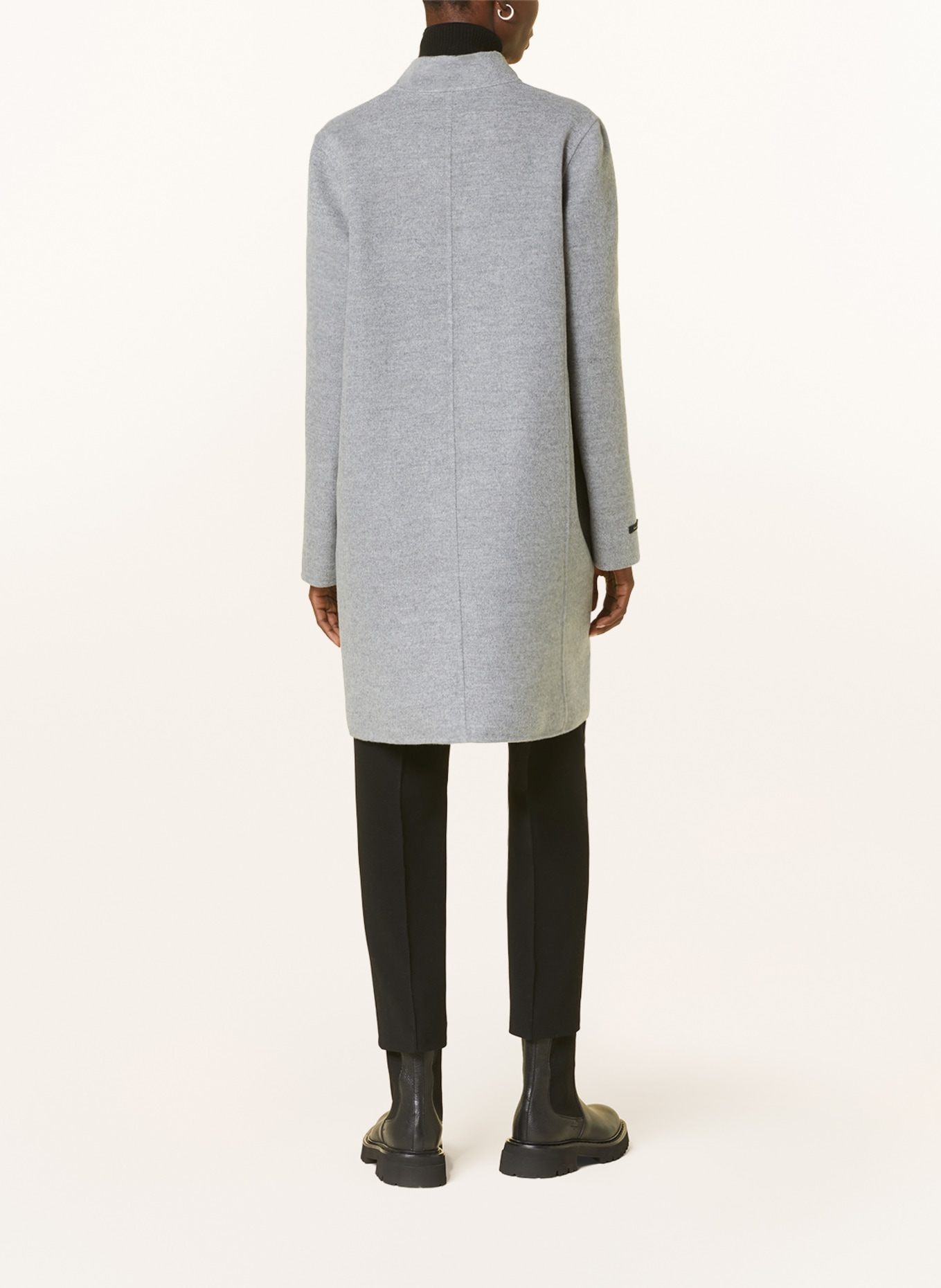 manzoni 24 Wool coat with cashmere, Color: LIGHT GRAY (Image 3)