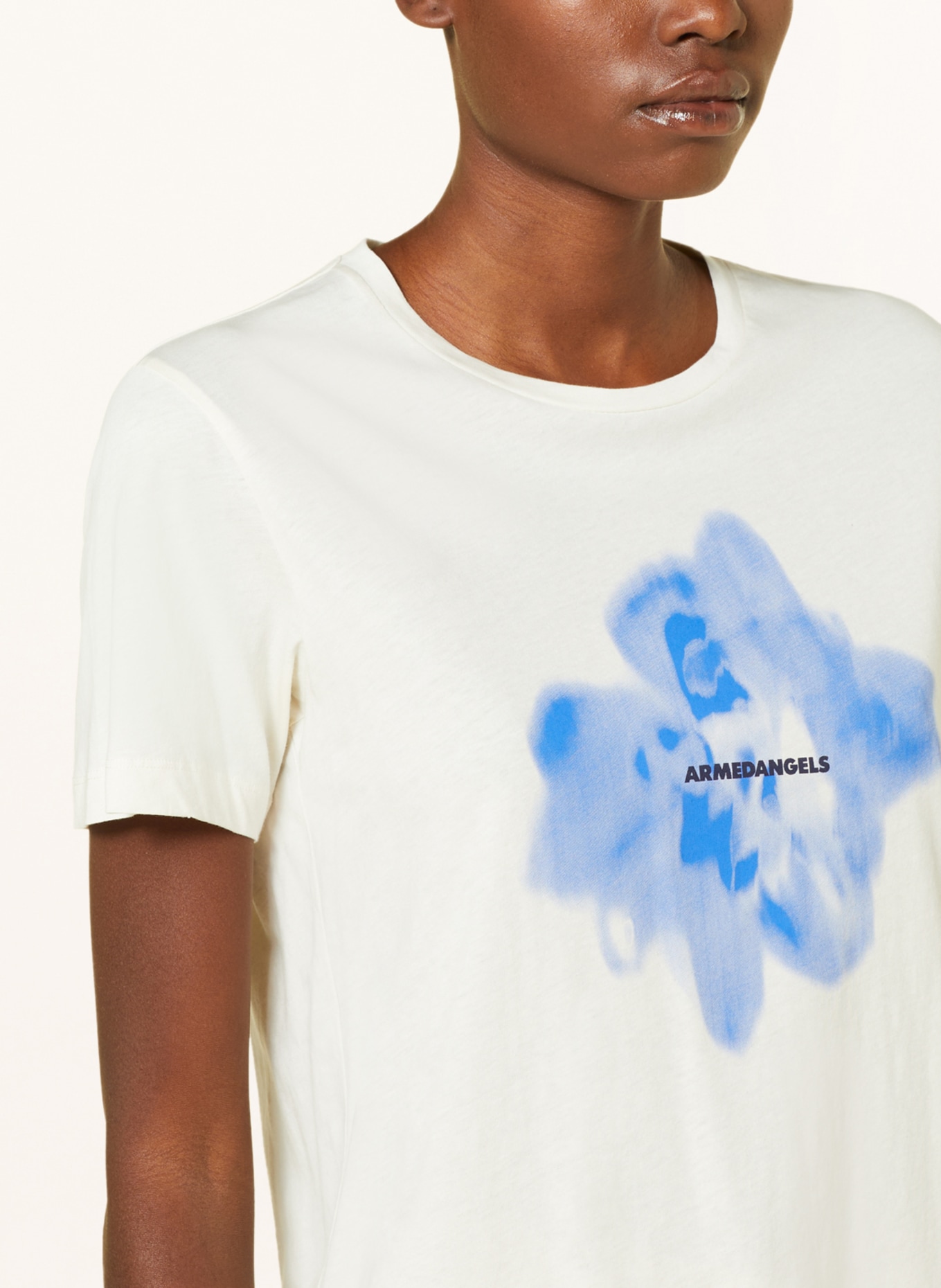 ARMEDANGELS T-shirt MAARLA, Color: CREAM/ BLUE/ BLACK (Image 4)