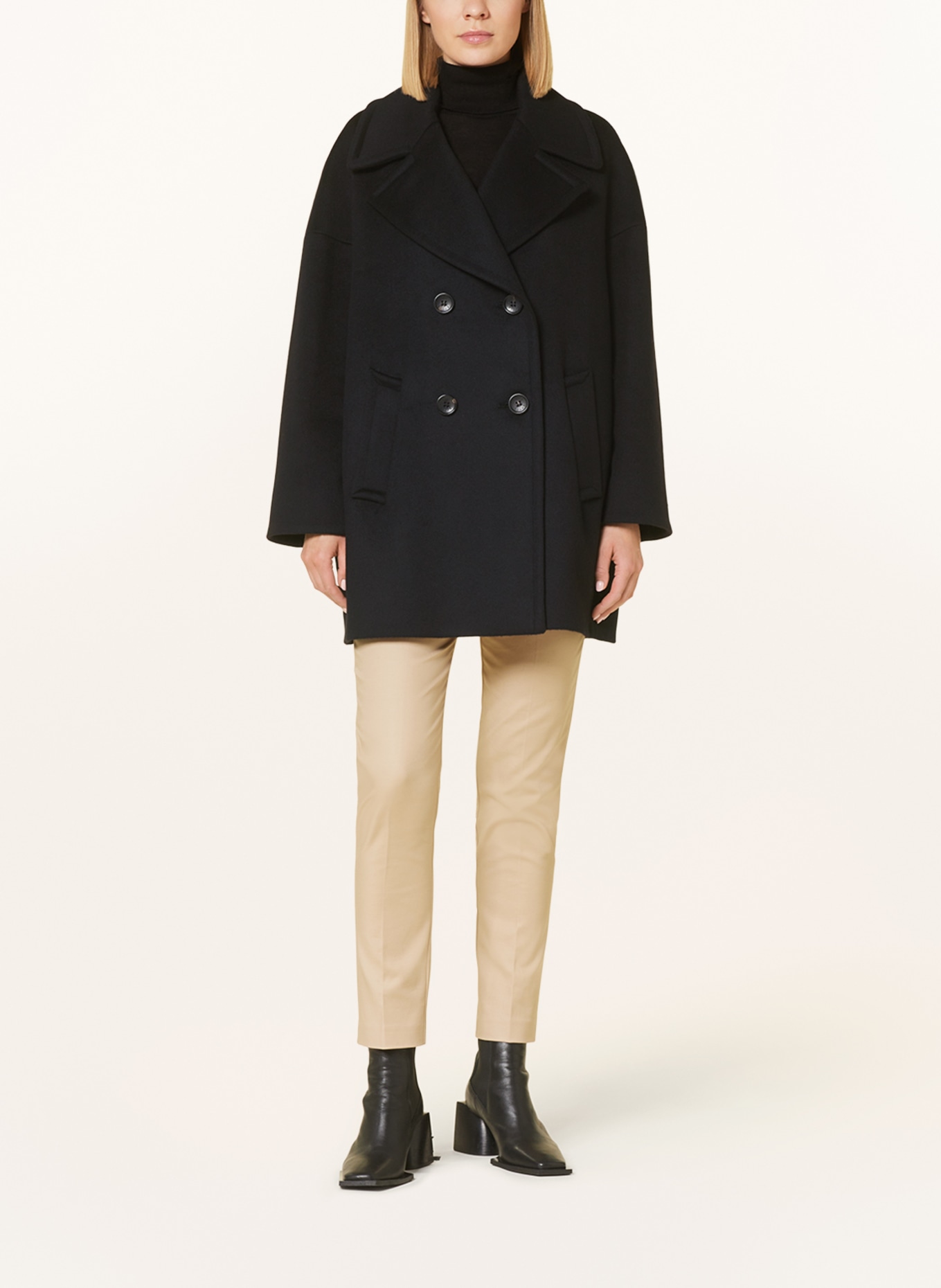CINZIA ROCCA Pea coat, Color: BLACK (Image 2)