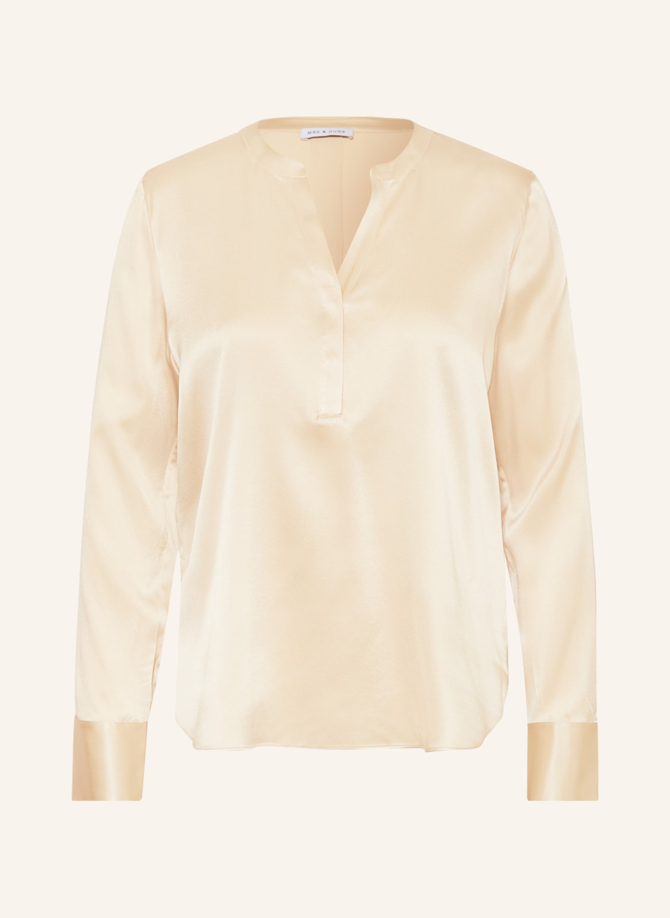 MRS & HUGS Shirt blouse in silk, Color: BEIGE (Image 1)