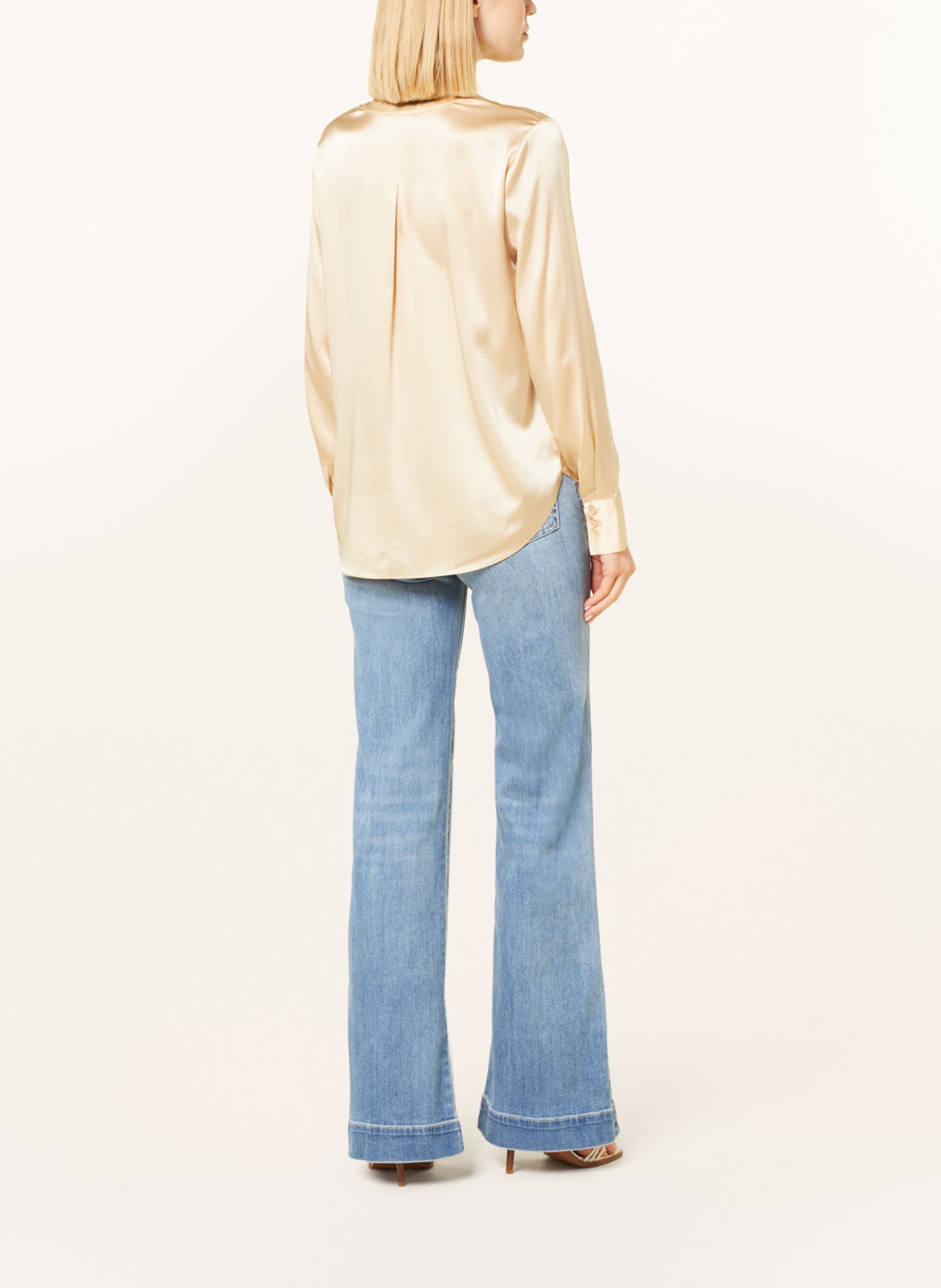 MRS & HUGS Shirt blouse in silk, Color: BEIGE (Image 3)