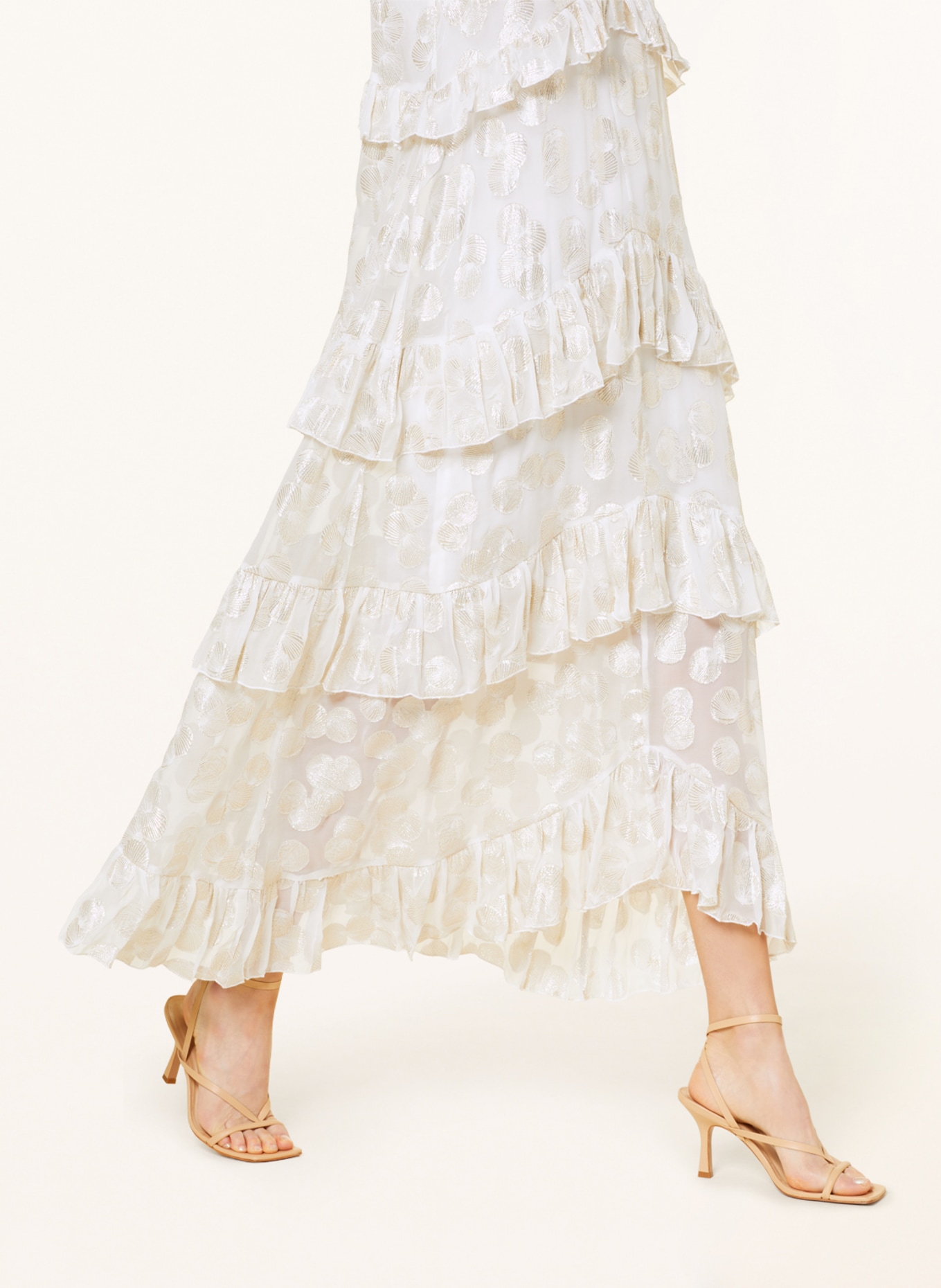 dea kudibal Sukienka FRANKIE z dodatkiem jedwabiu i błyszczącą przędzą, Kolor: JASNOCZARY/ ZŁOTY (Obrazek 4)