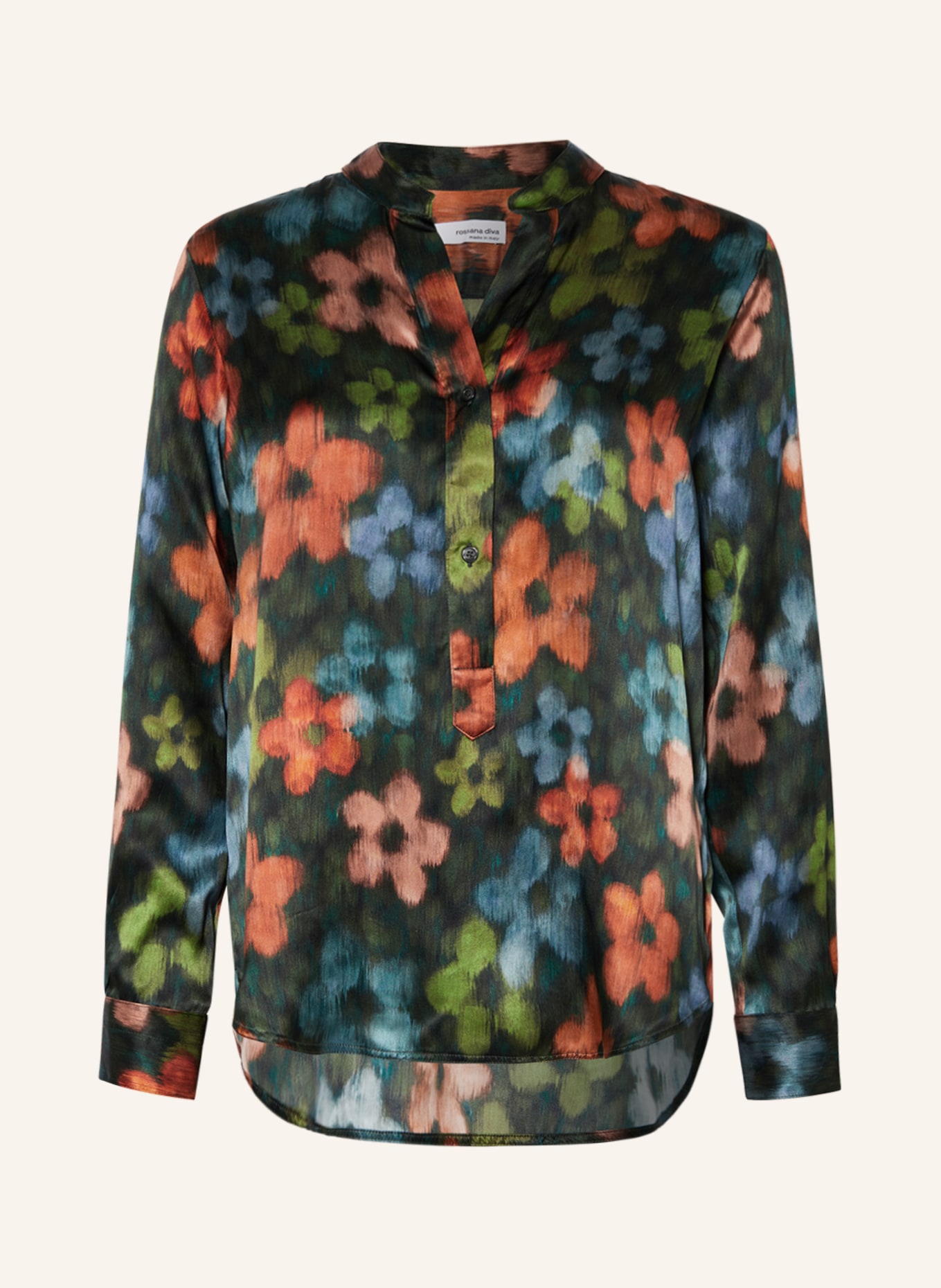 rossana diva Shirt blouse in silk, Color: ORANGE/ DARK GREEN/ GREEN (Image 1)