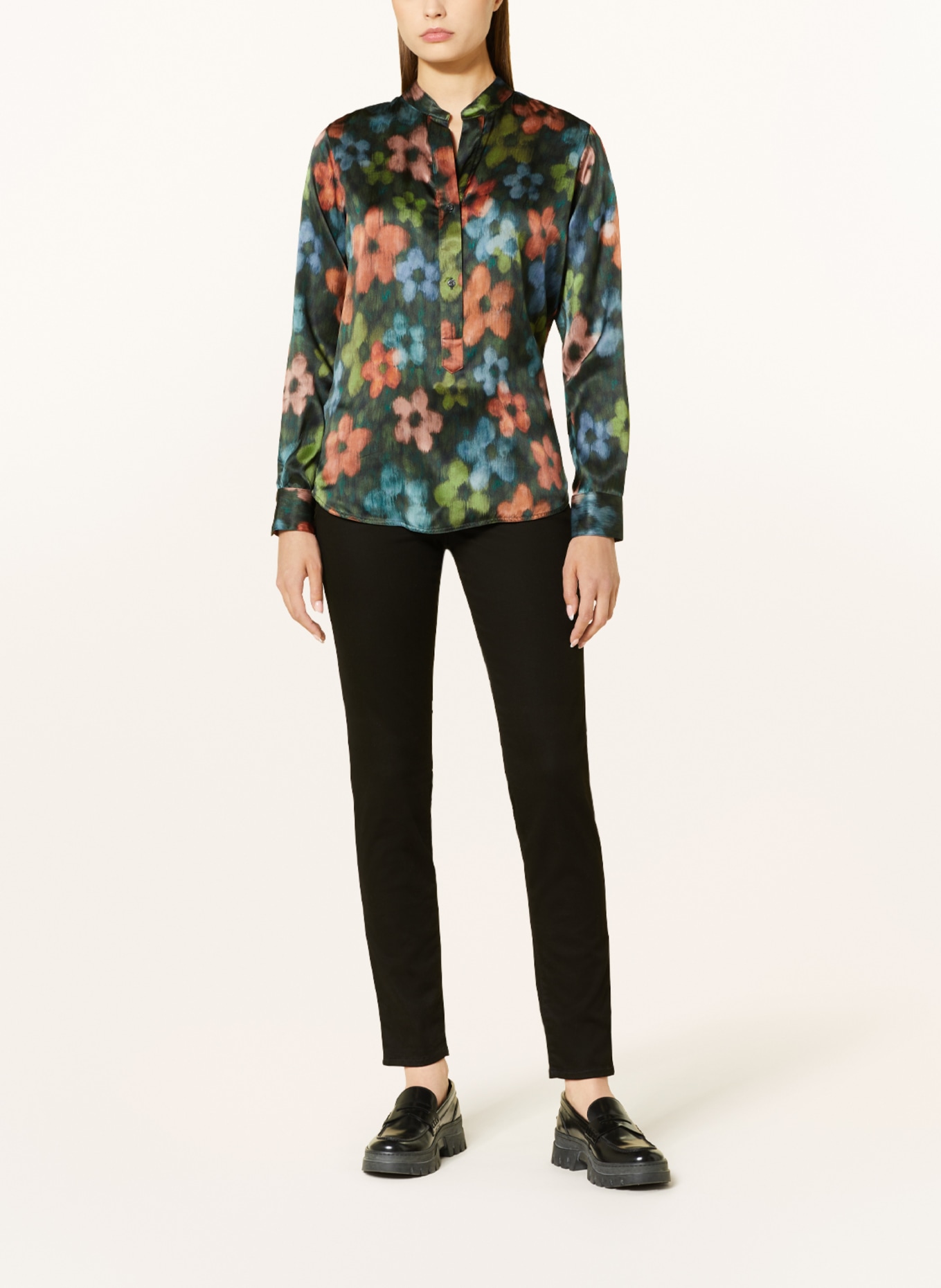 rossana diva Shirt blouse in silk, Color: ORANGE/ DARK GREEN/ GREEN (Image 2)