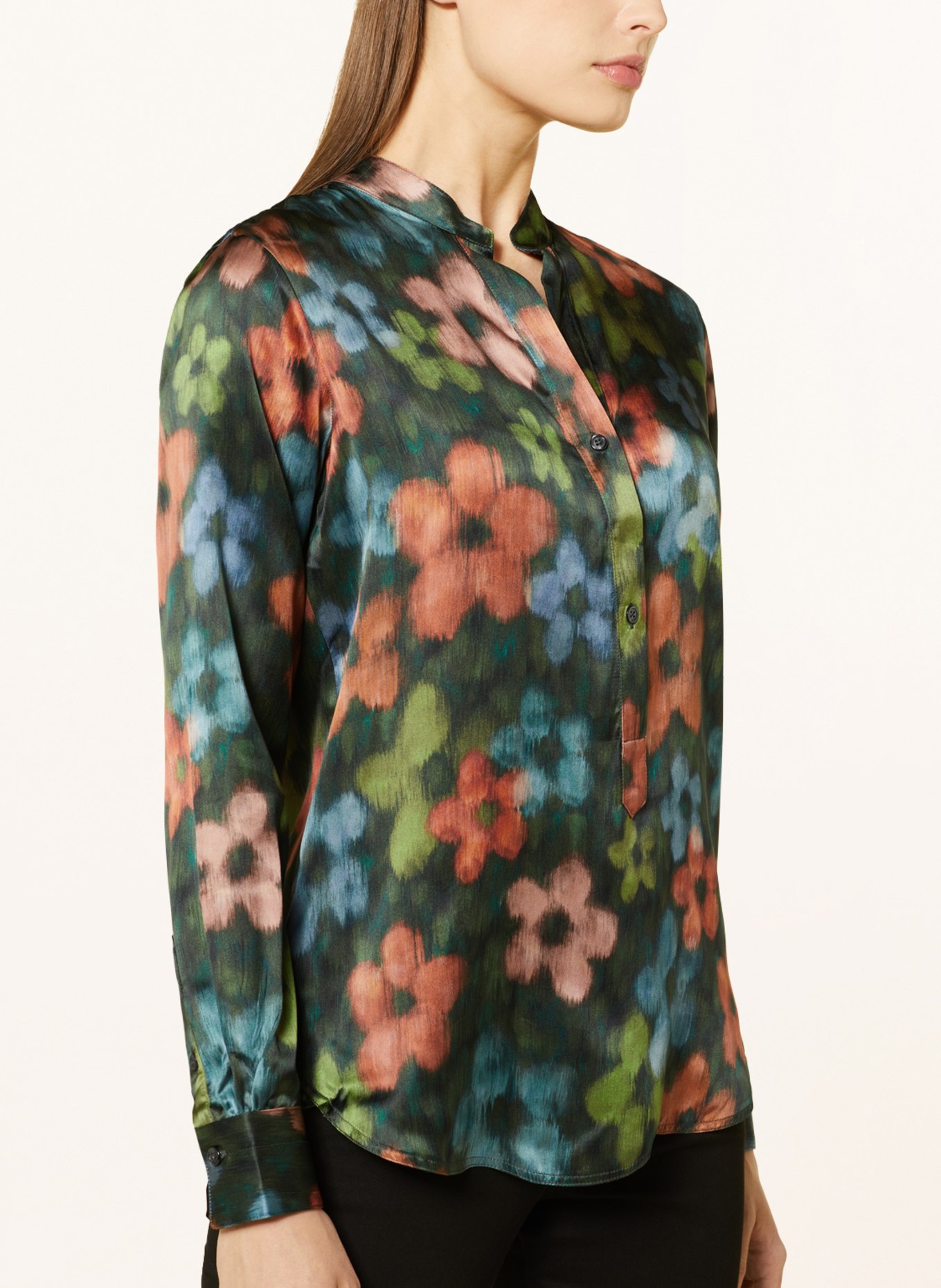 rossana diva Shirt blouse in silk, Color: ORANGE/ DARK GREEN/ GREEN (Image 4)