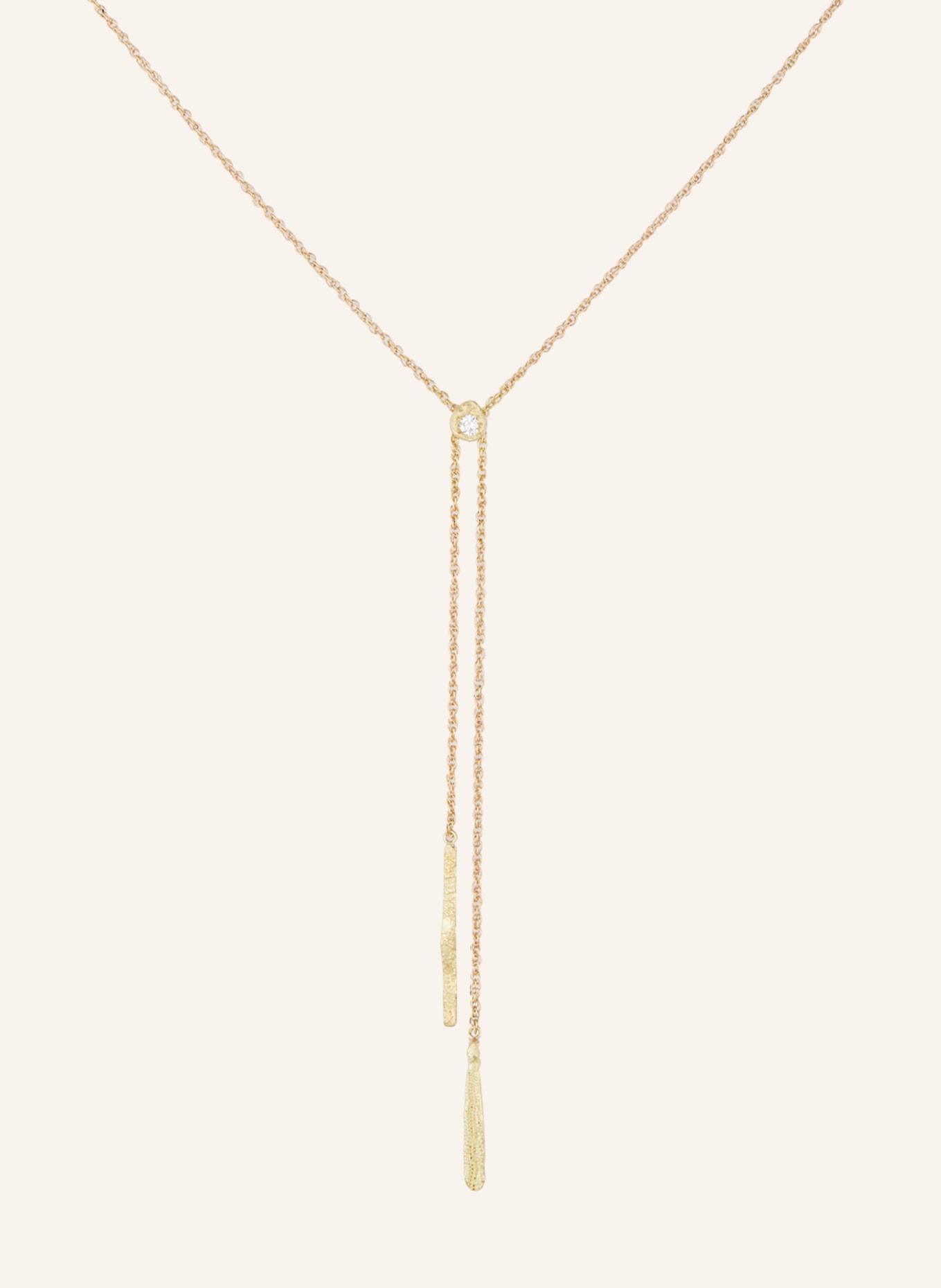 ELHANATI Necklace SOLITAIRE DOUBLEDROP with diamonds, Color: GOLD (Image 1)