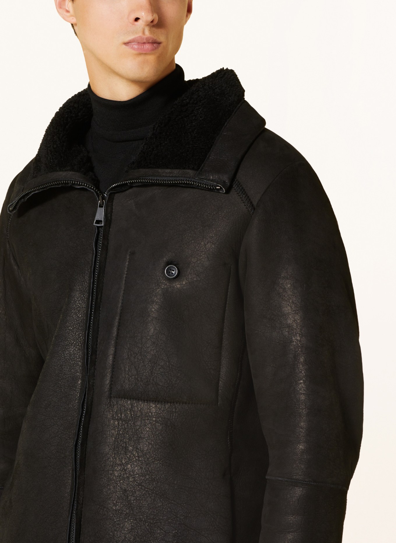 hannes roether Lambskin jacket SH32ELL, Color: BLACK (Image 4)