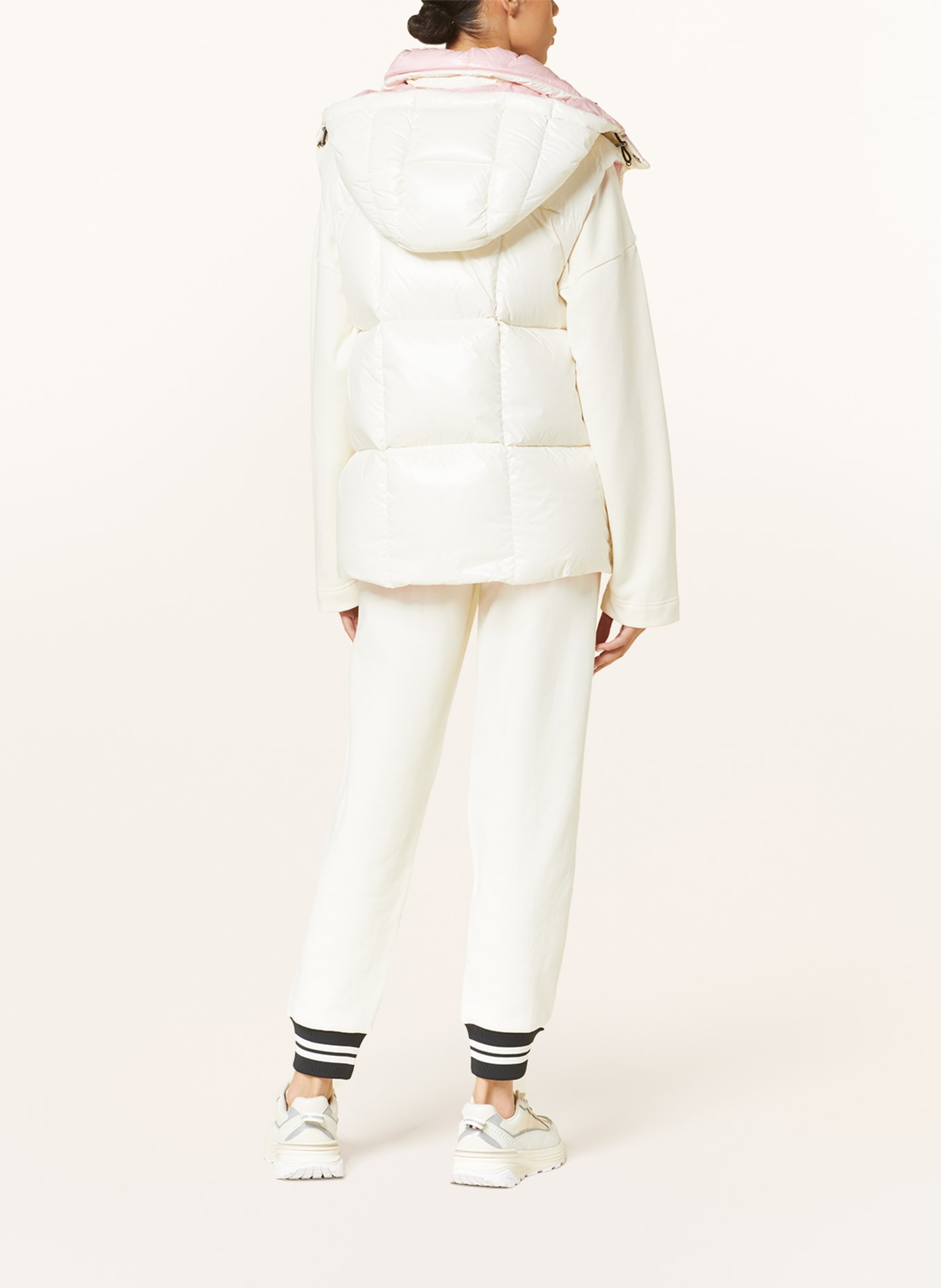 MONCLER Down vest LUZULE with removable hood, Color: WHITE/ LIGHT PINK (Image 3)