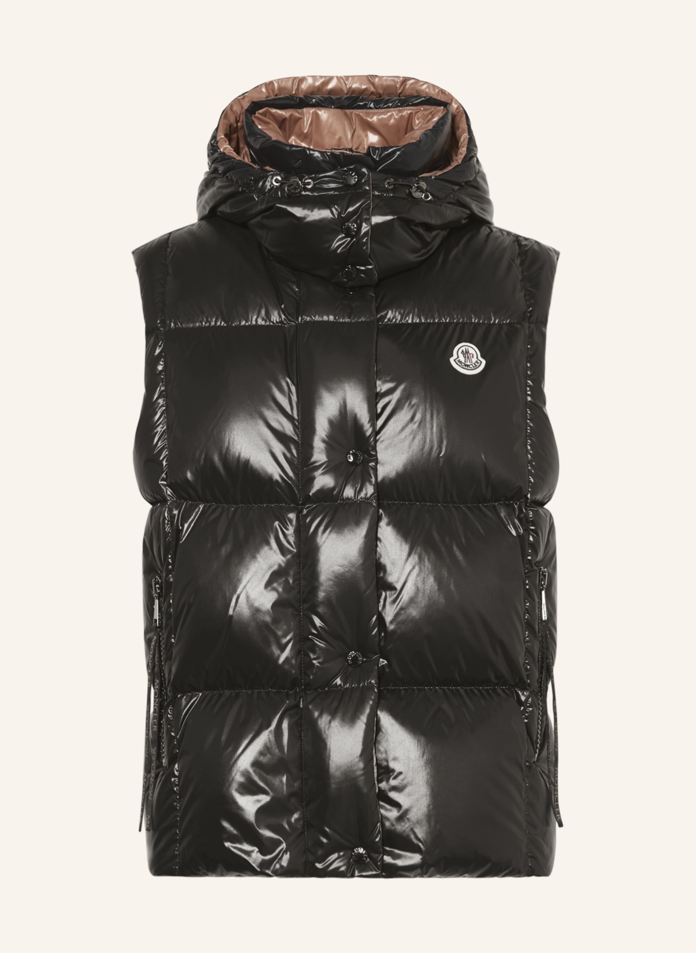 MONCLER Daunenweste LUZULE mit abnehmbarer Kapuze: SCHWARZ