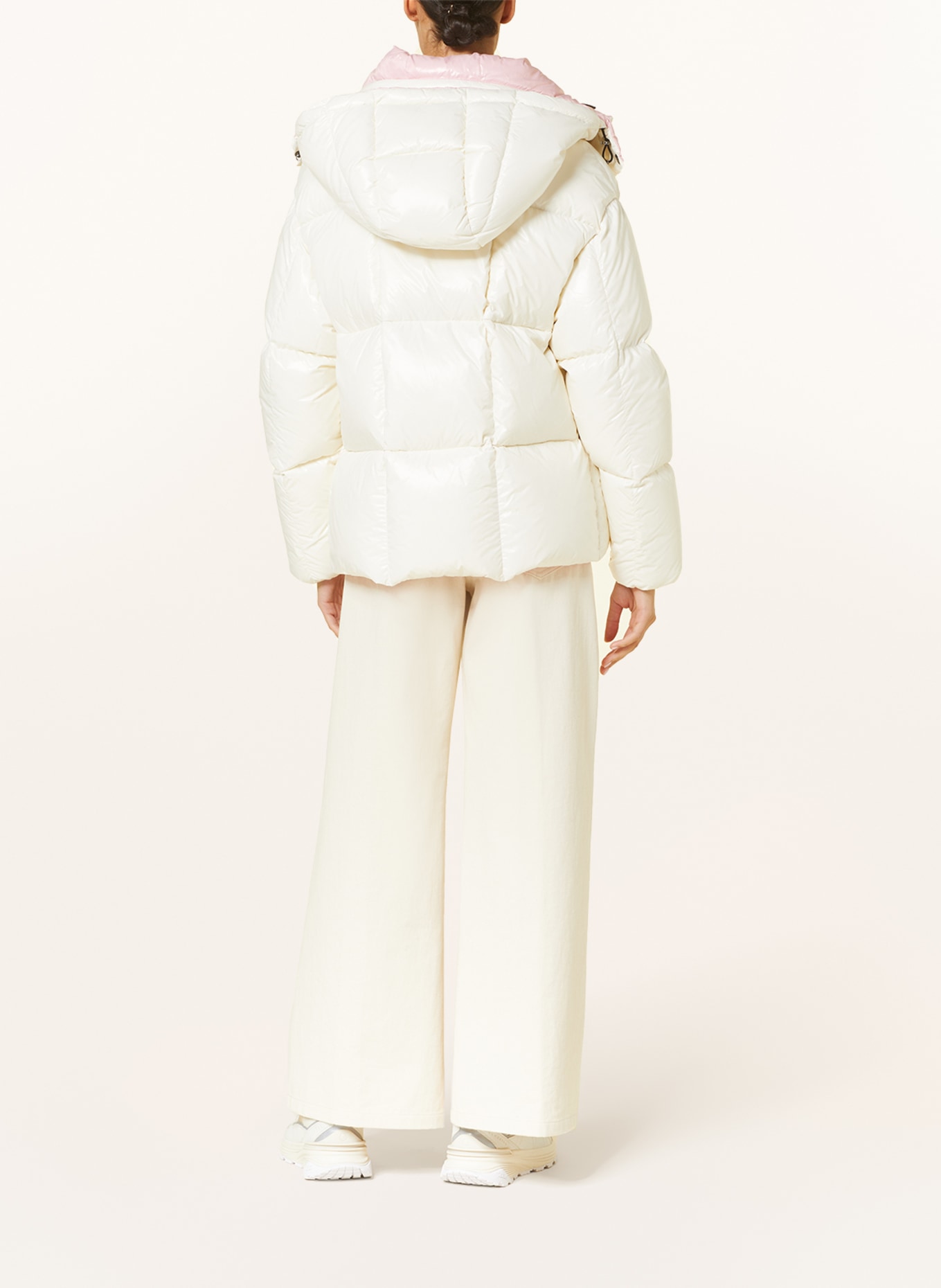 MONCLER Down jacket PARANA with removable hood, Color: WHITE/ LIGHT PINK (Image 3)